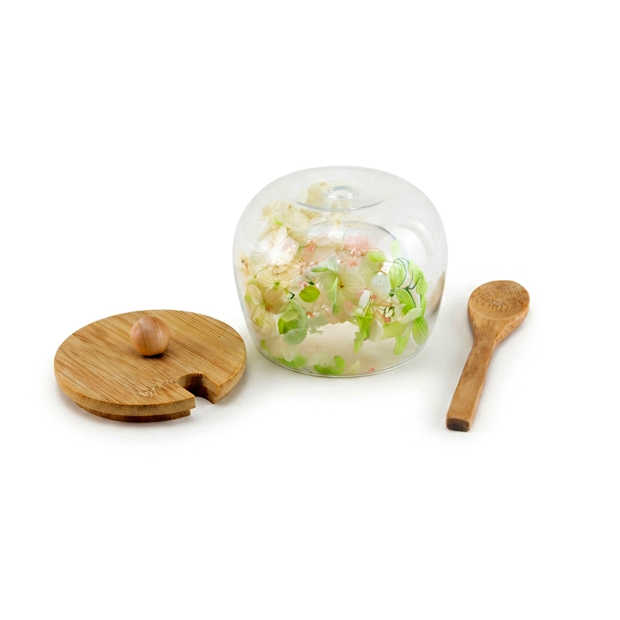 D.W.M 170 ML Double Wall Glass Mason Jar With Wooden Spoon
