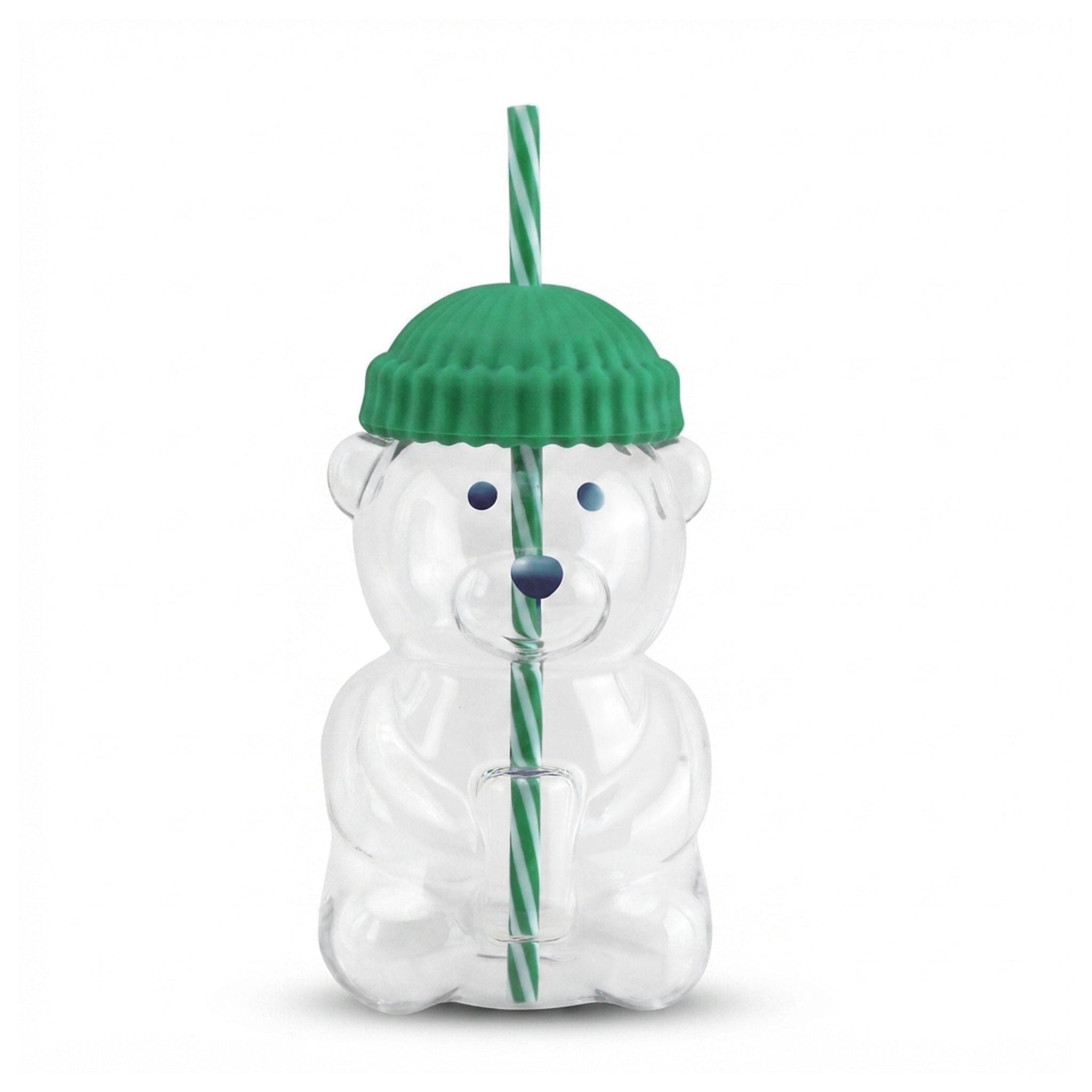 D.W.M 650 ML Bear Shaped Glass Mason Jars With Straw