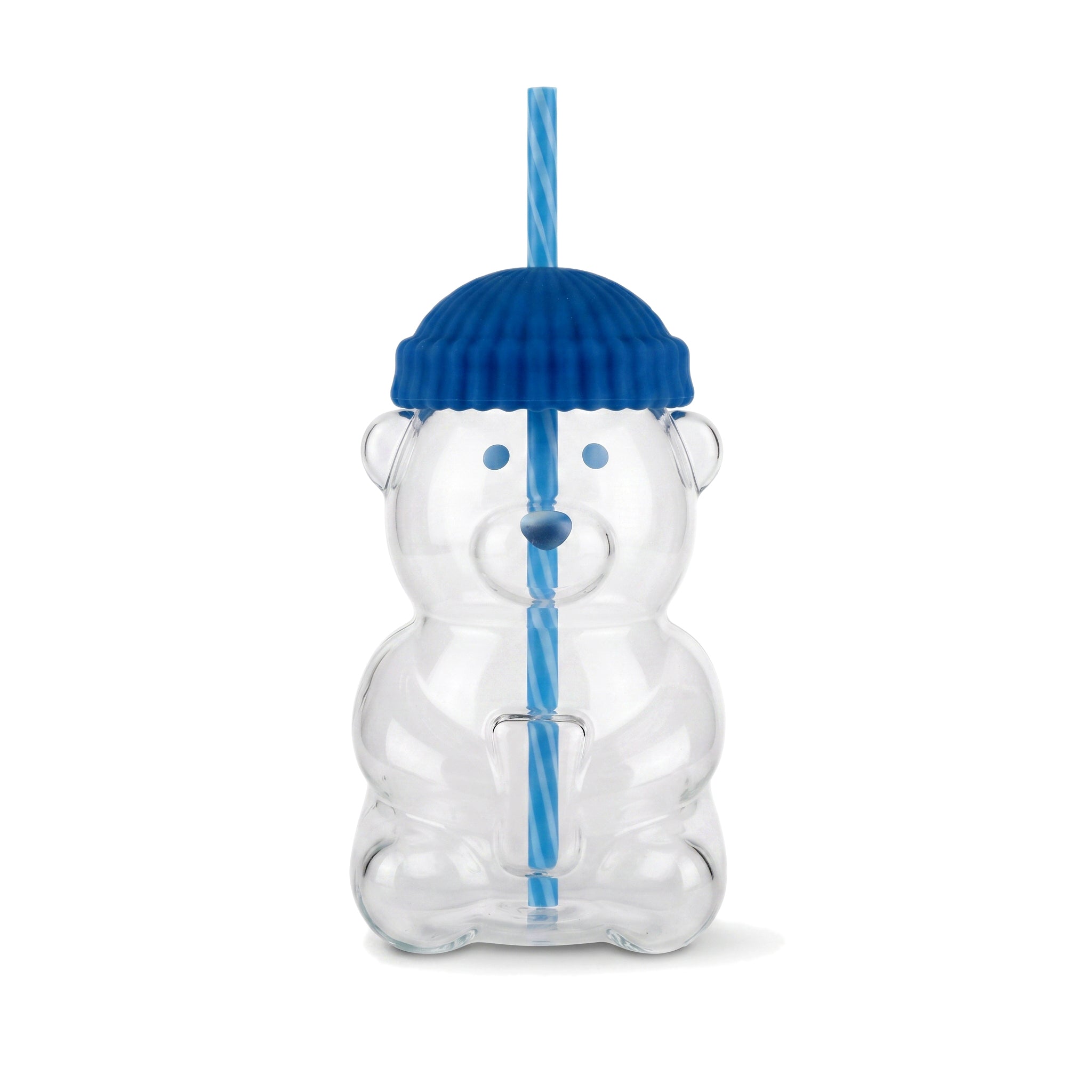 D.W.M 650 ML Bear Shaped Glass Mason Jars With Straw
