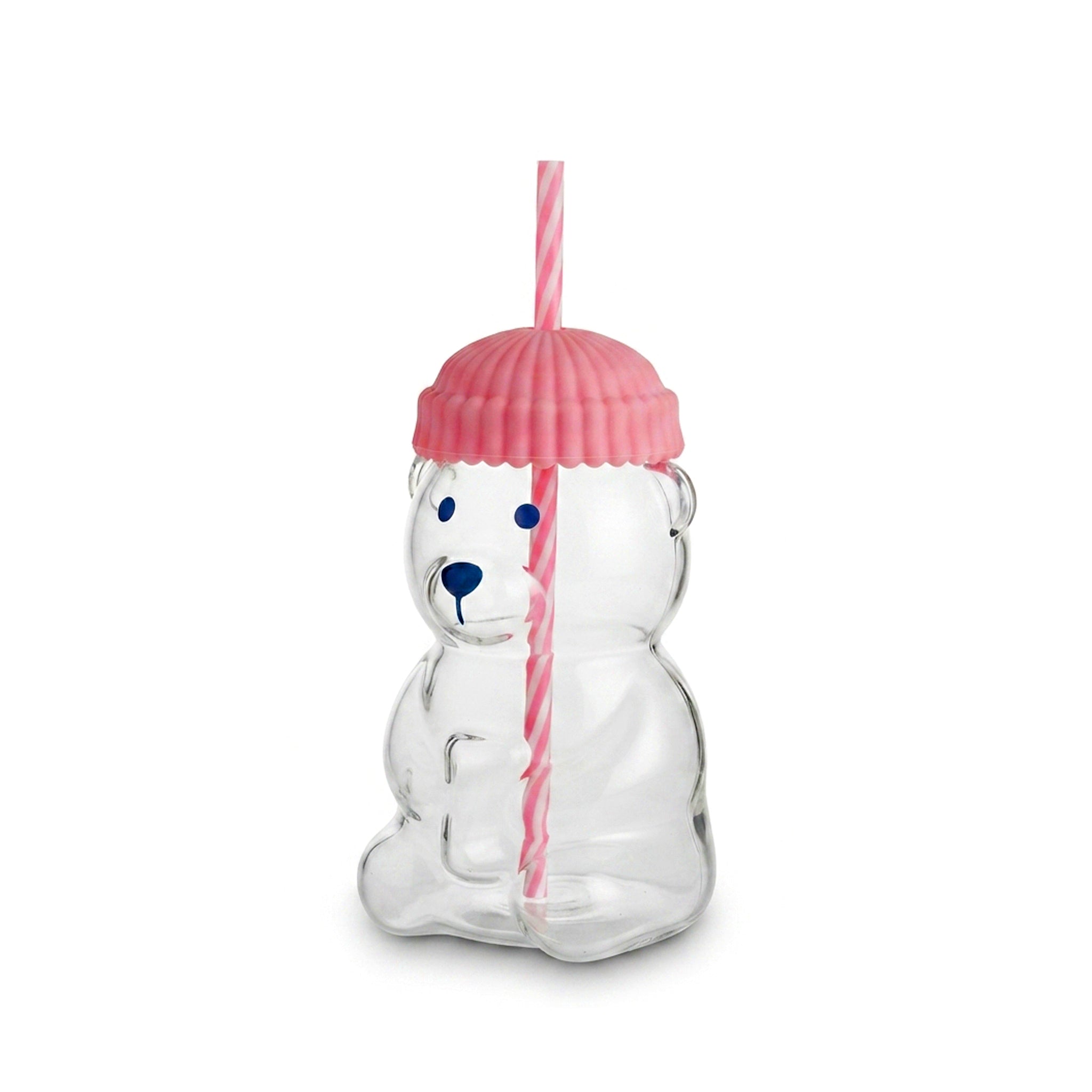 D.W.M 650 ML Bear Shaped Glass Mason Jars With Straw