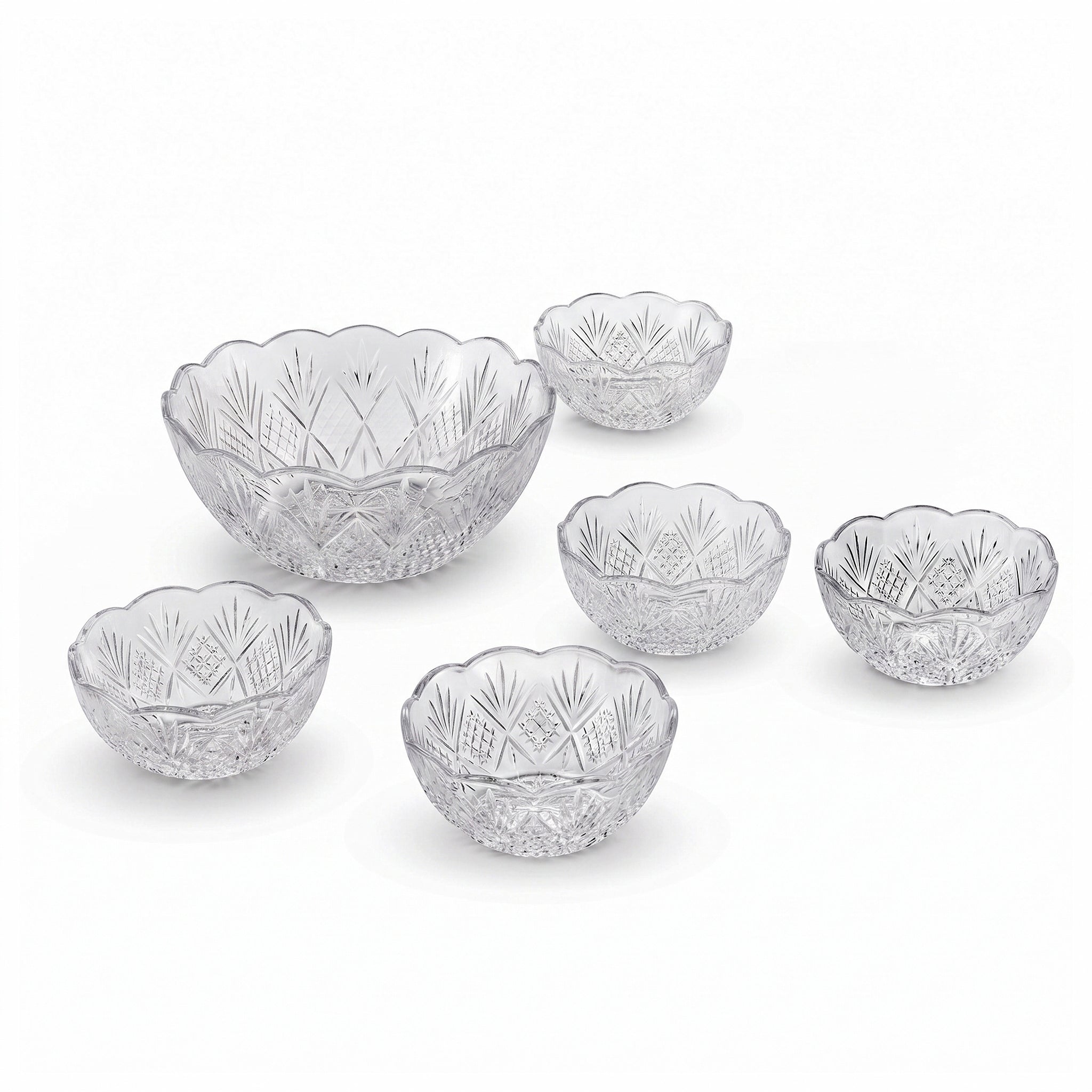 Danny Home 7-Piece Glass Fruit Bowls Set