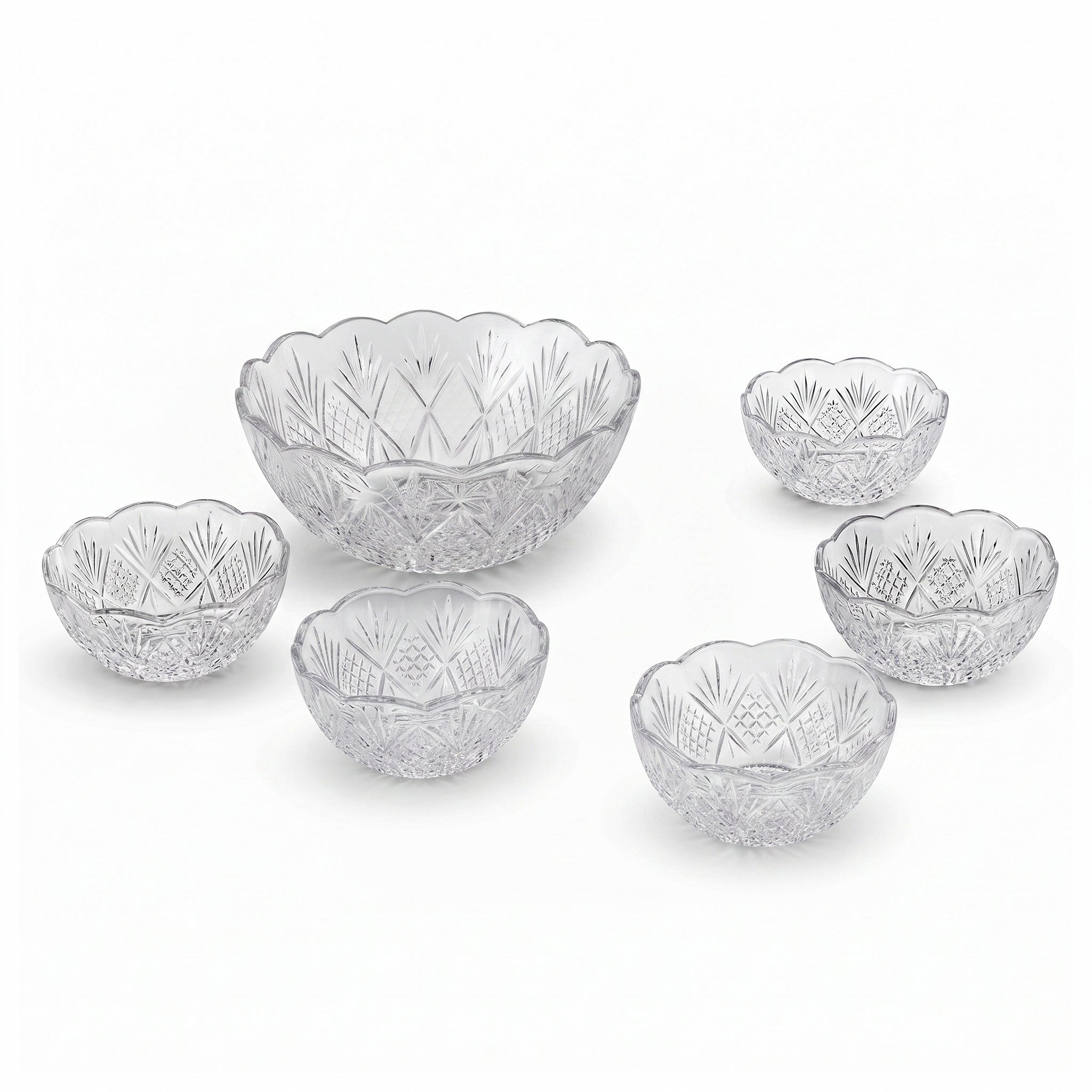 Danny Home 7-Piece Glass Fruit Bowls Set