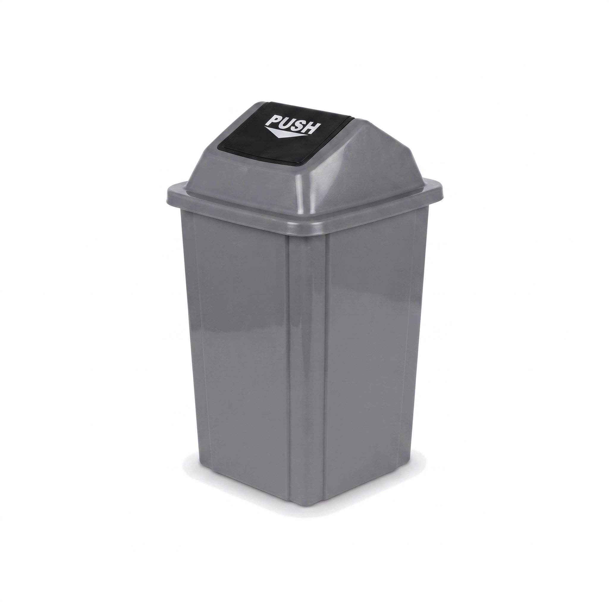Prime Plastic Gray Rectangular Push LId Dustbins