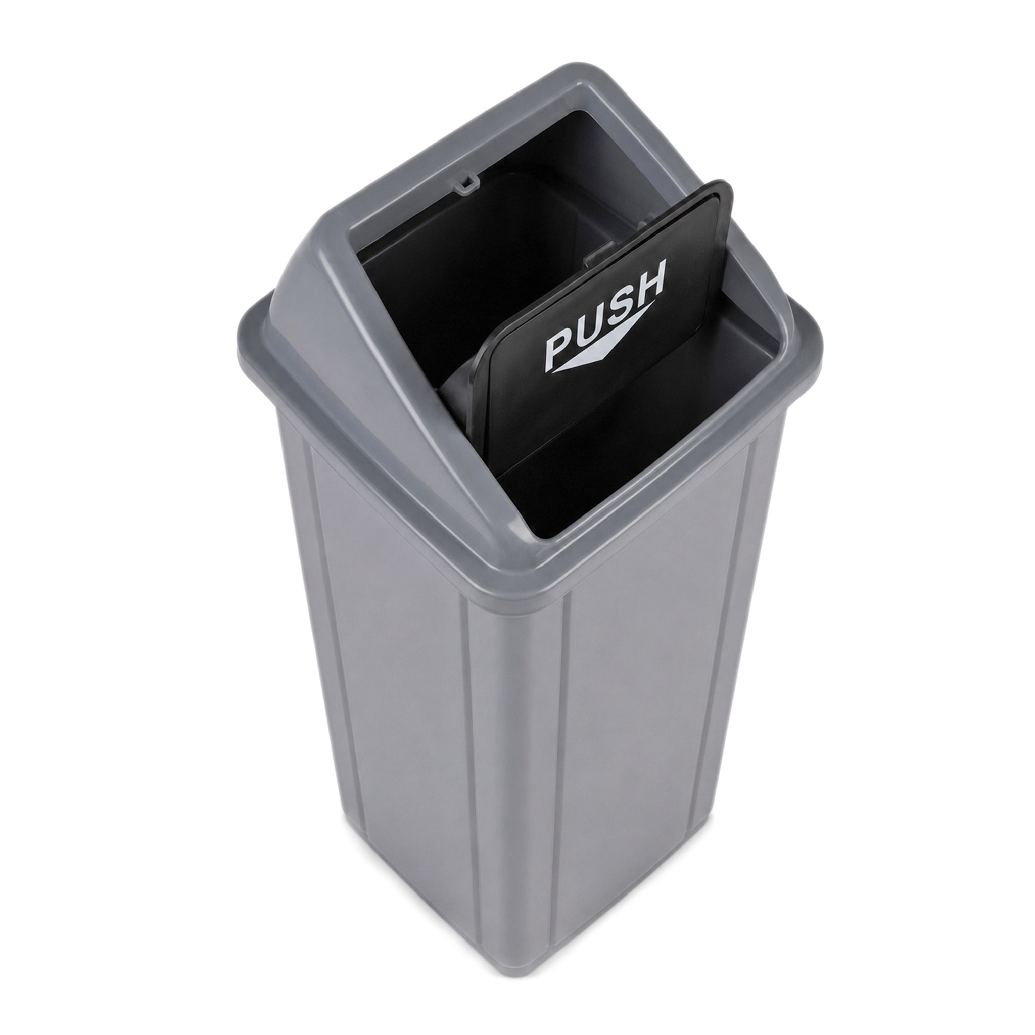 Prime Plastic Gray Rectangular Push LId Dustbins