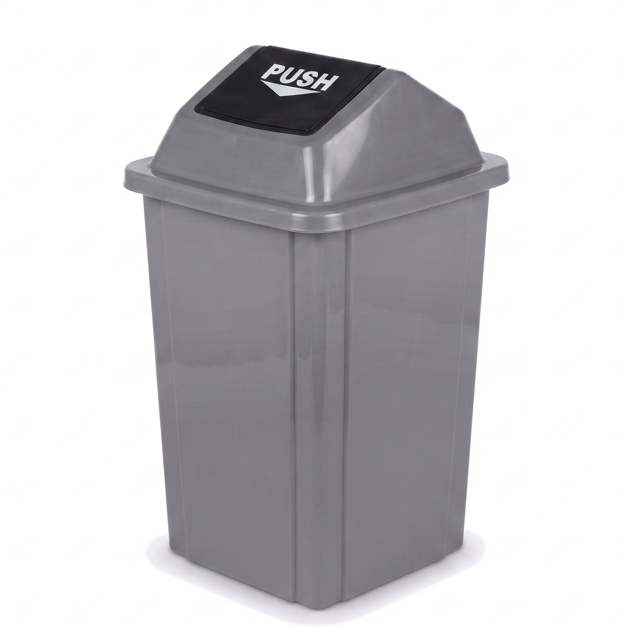 Prime Plastic Gray Rectangular Push LId Dustbins