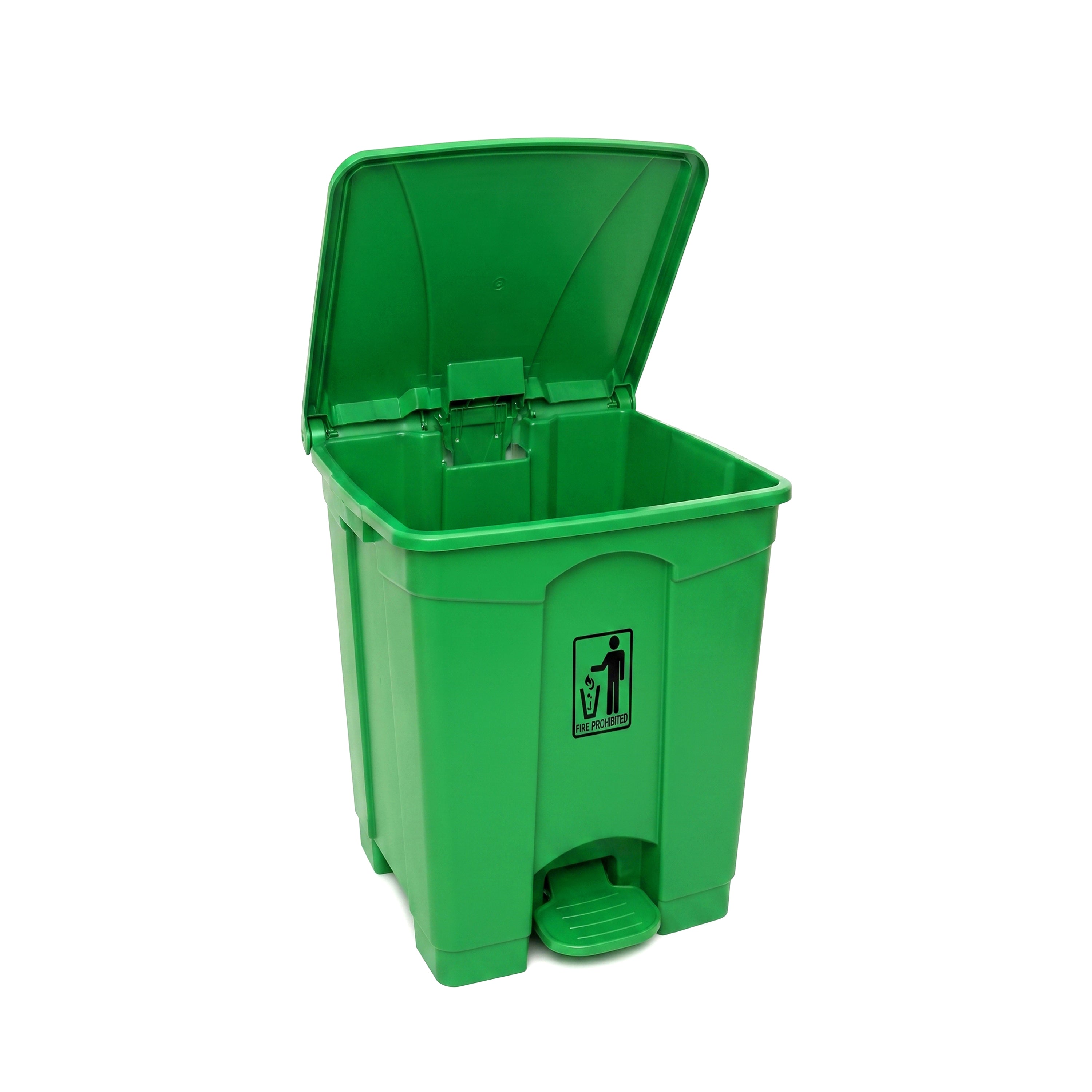 Deluxe 50-Liter Plastic Rectangular Push-Pedal Dustbins