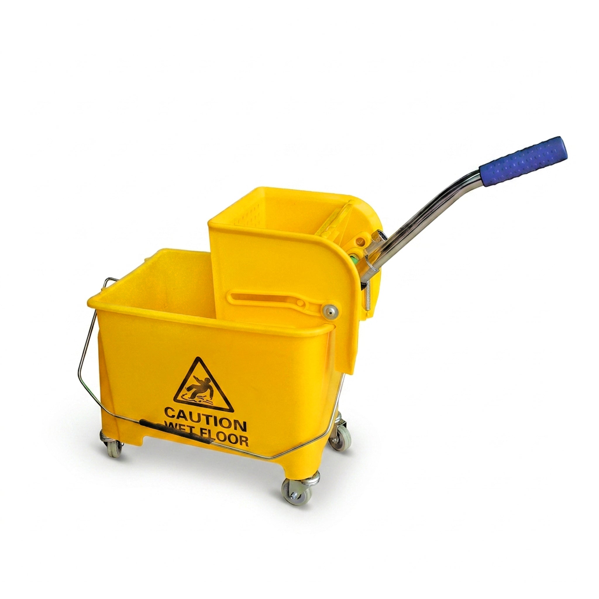 Clear 20-Liter Plastic Yellow Single Mop Bucket