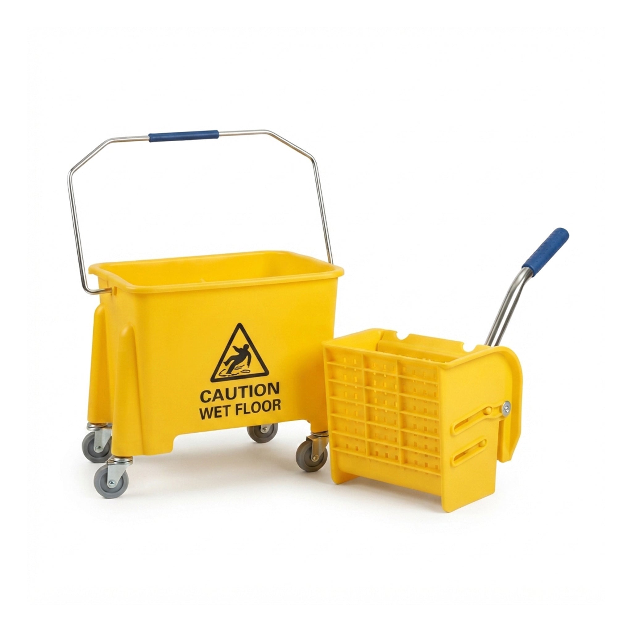 Clear 20-Liter Plastic Yellow Single Mop Bucket