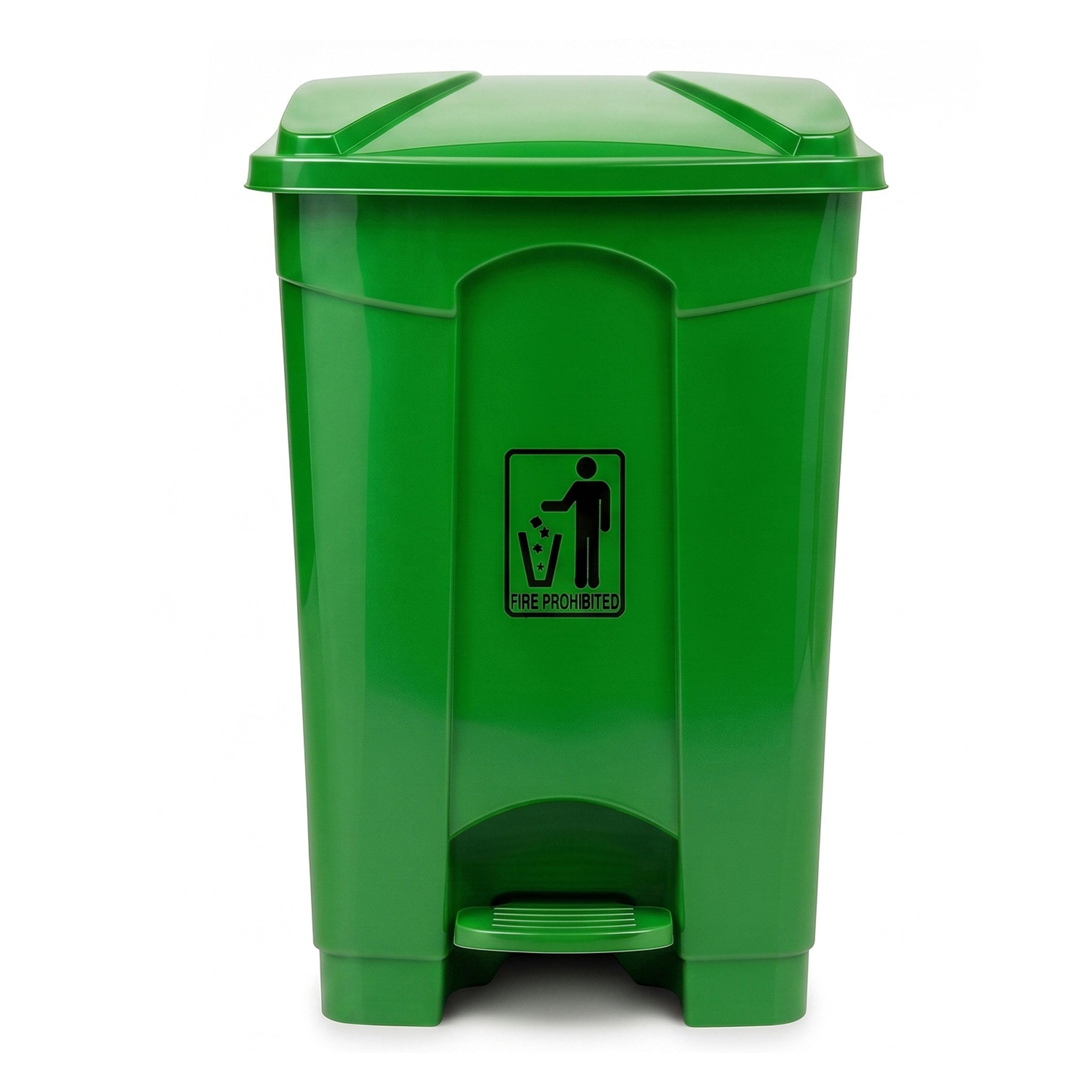 Deluxe 90-Liter Plastic Rectangular Push-Pedal Dustbins