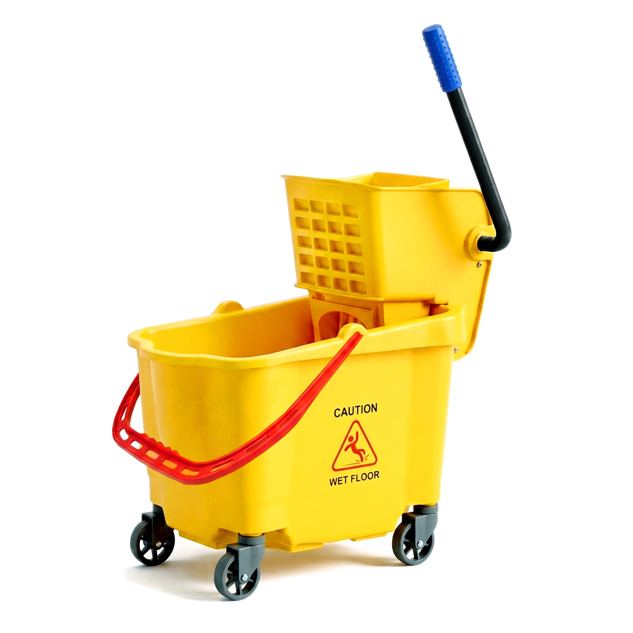 Clear 36-Liter Plastic Yellow Mop Bucket