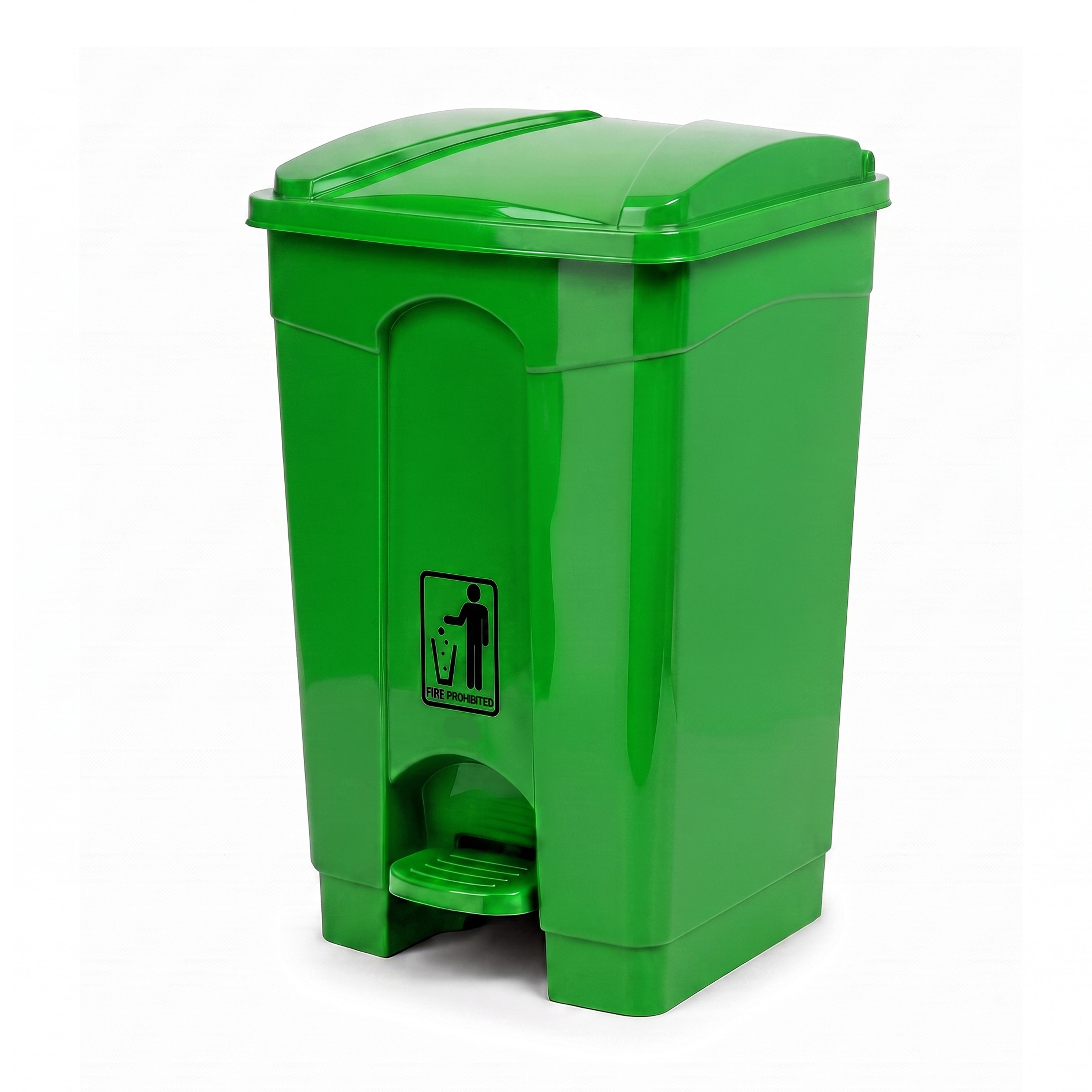 Deluxe 90-Liter Plastic Rectangular Push-Pedal Dustbins