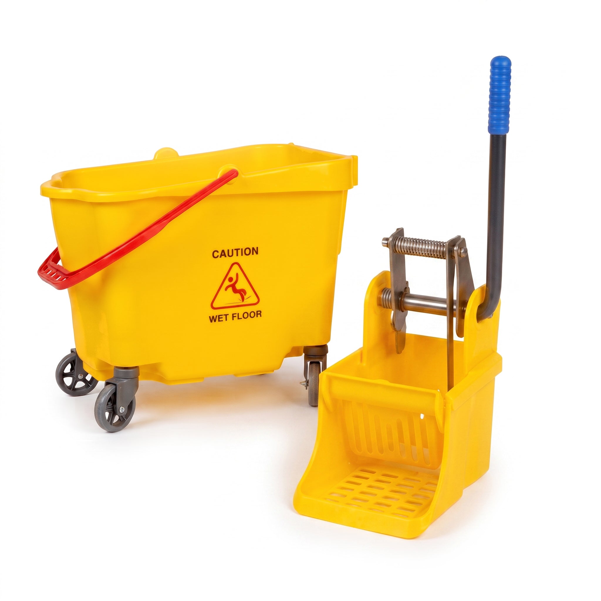 Clear 36-Liter Plastic Yellow Mop Bucket
