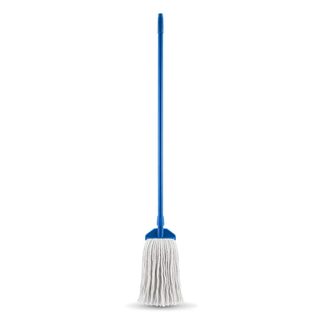 Clear 16-Inch Blue Handle Plastic Wet Mop