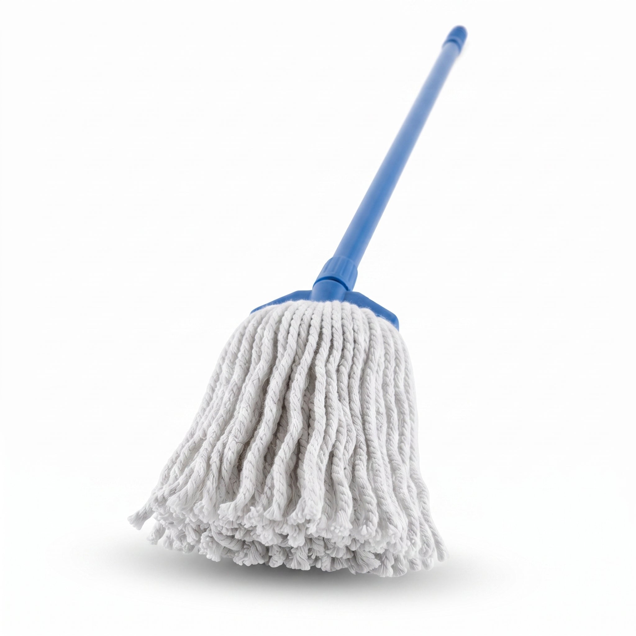 Clear 16-Inch Blue Handle Plastic Wet Mop