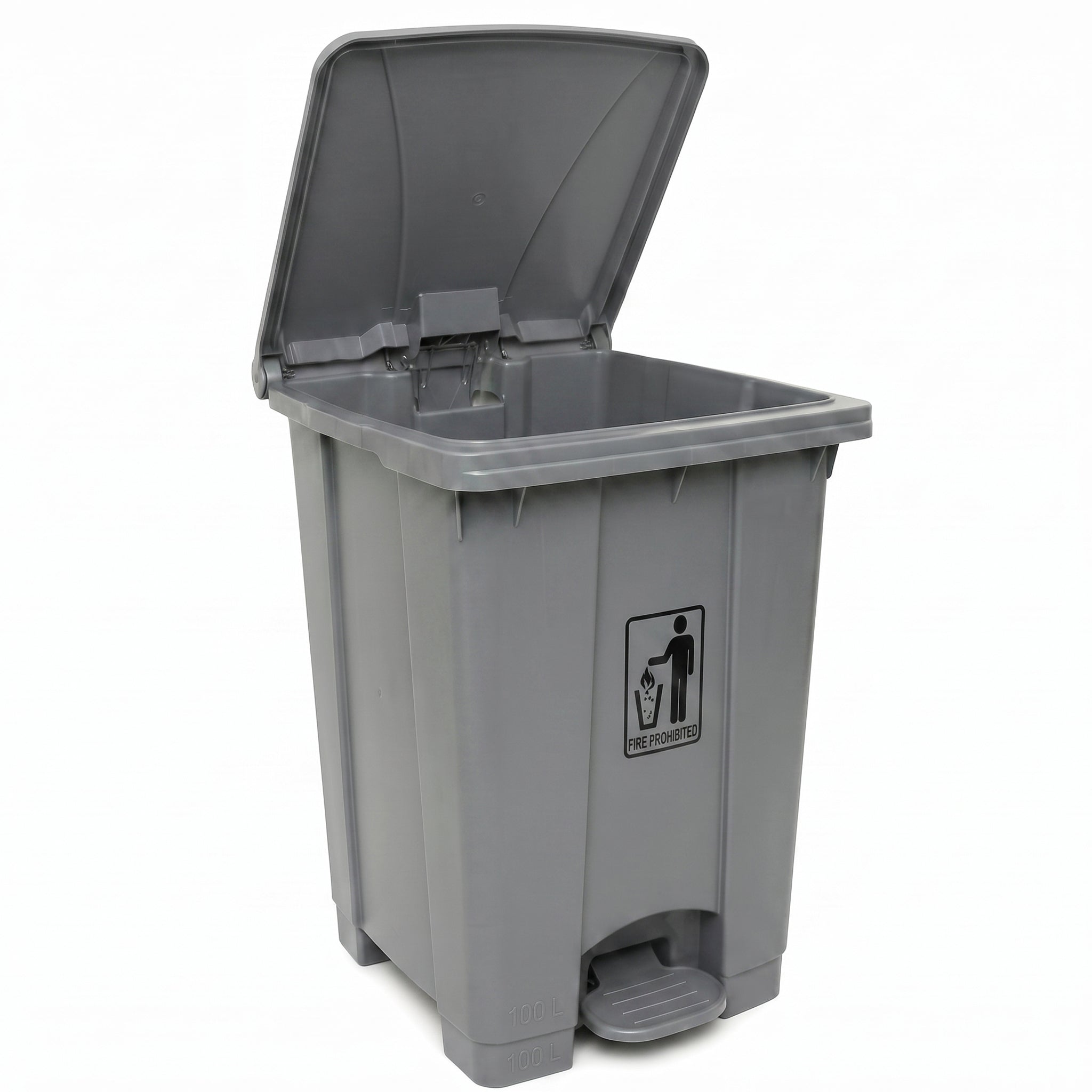 Deluxe 90-Liter Plastic Rectangular Push-Pedal Dustbins