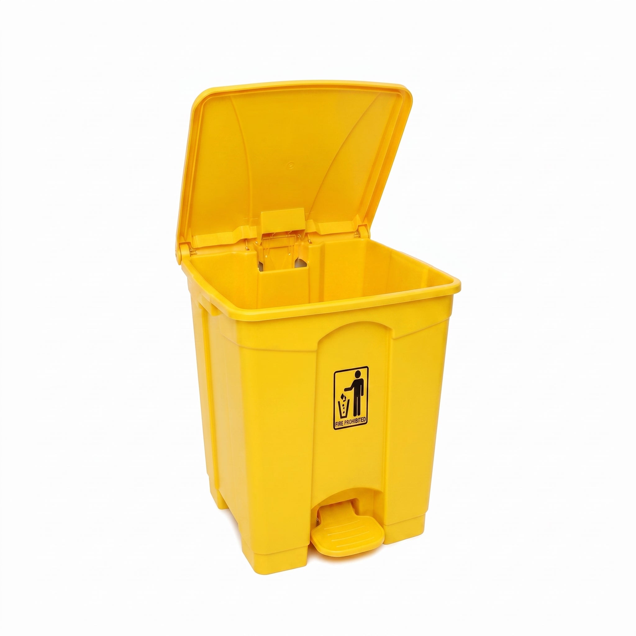 Deluxe 50-Liter Plastic Rectangular Push-Pedal Dustbins