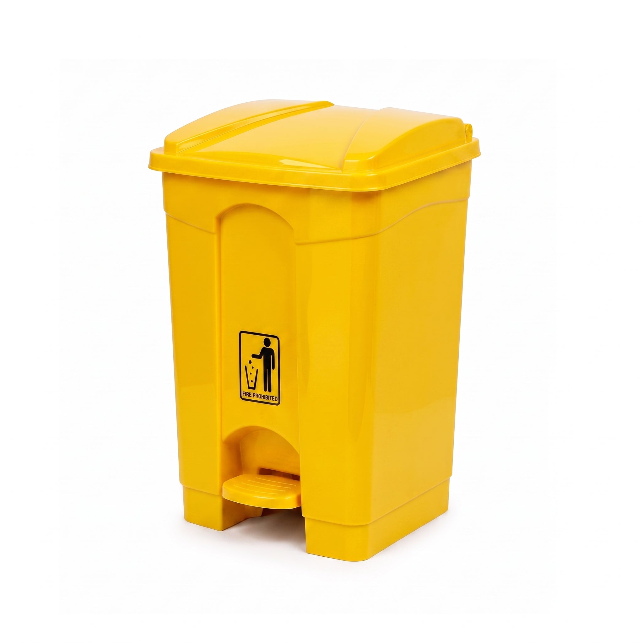 Deluxe 50-Liter Plastic Rectangular Push-Pedal Dustbins