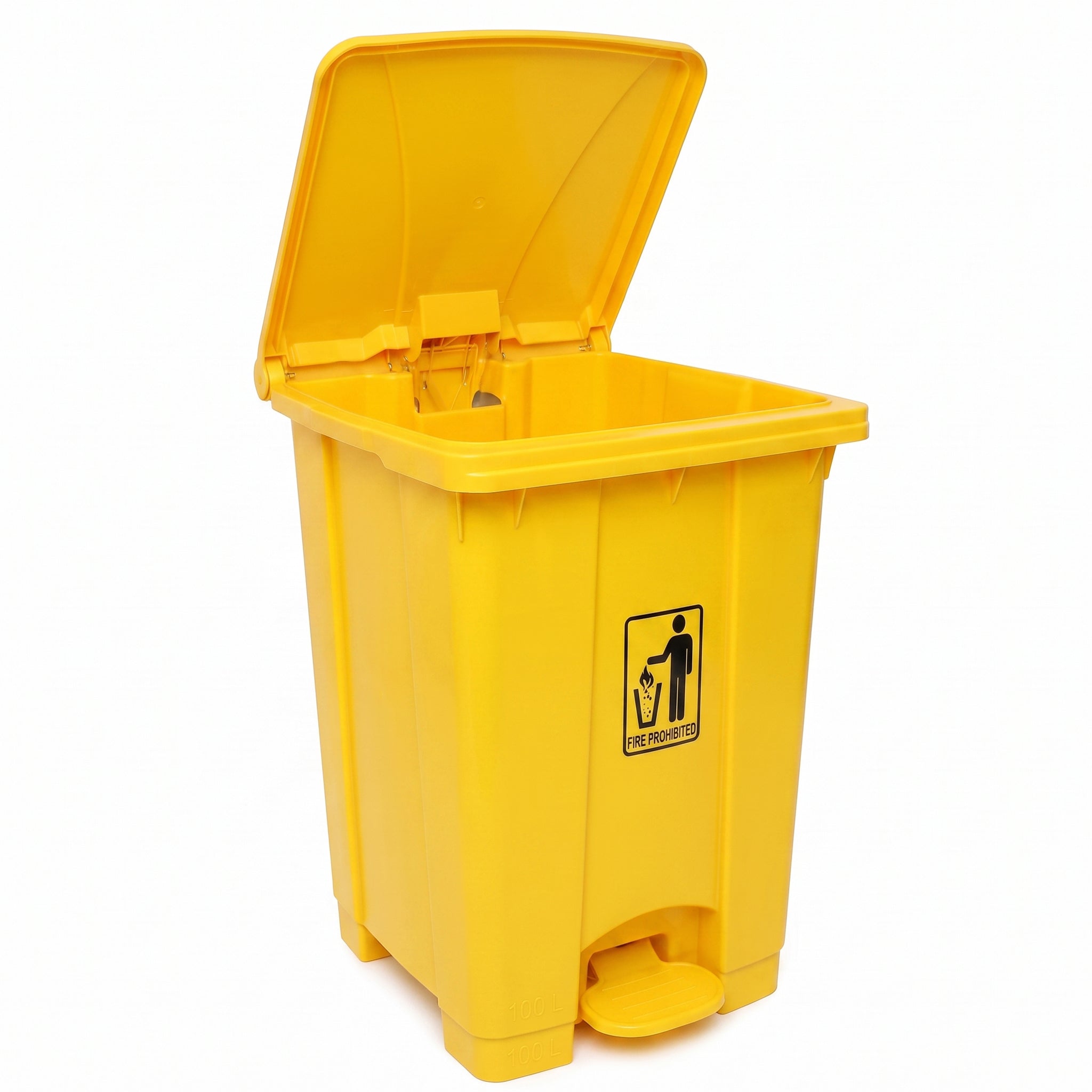 Deluxe 90-Liter Plastic Rectangular Push-Pedal Dustbins