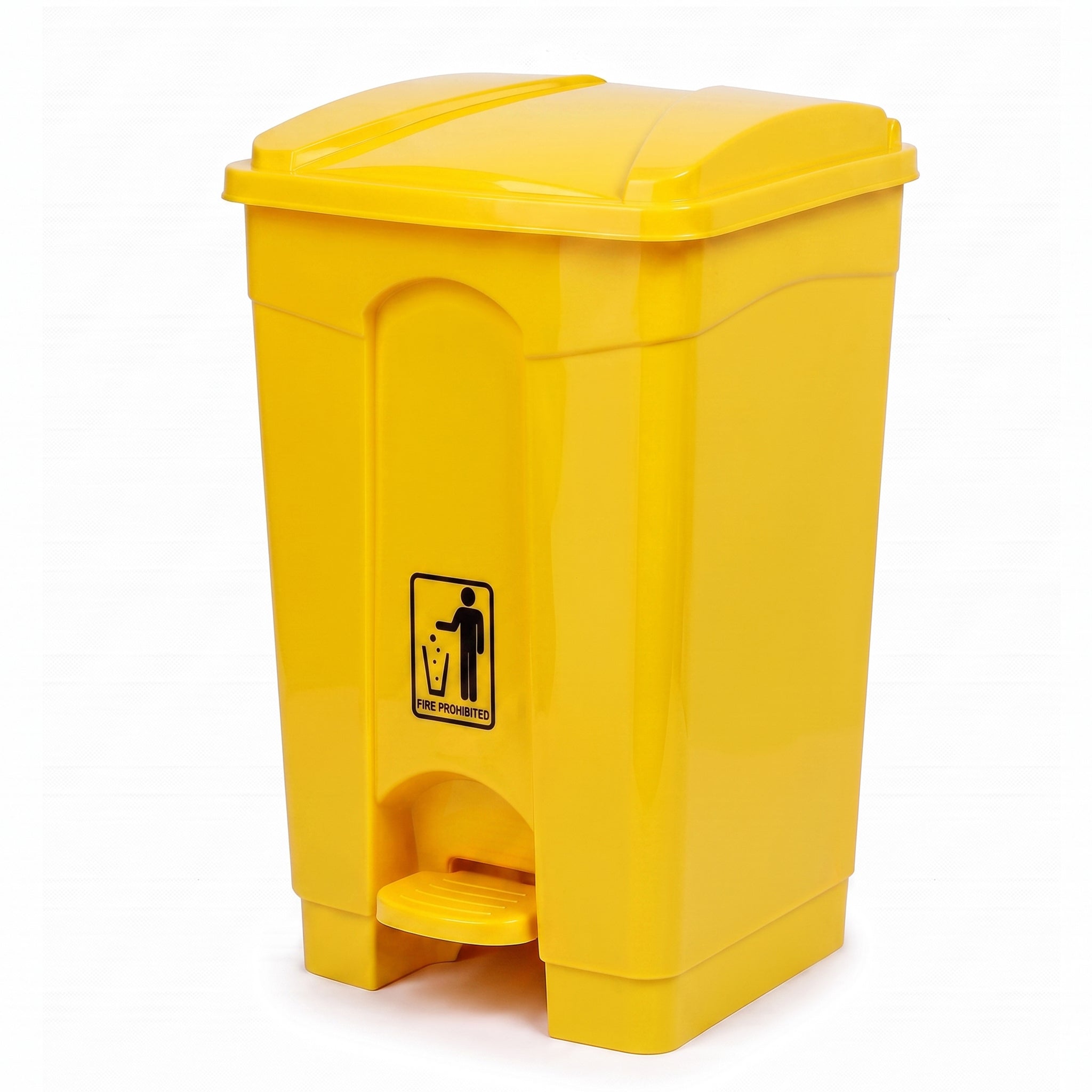 Deluxe 90-Liter Plastic Rectangular Push-Pedal Dustbins