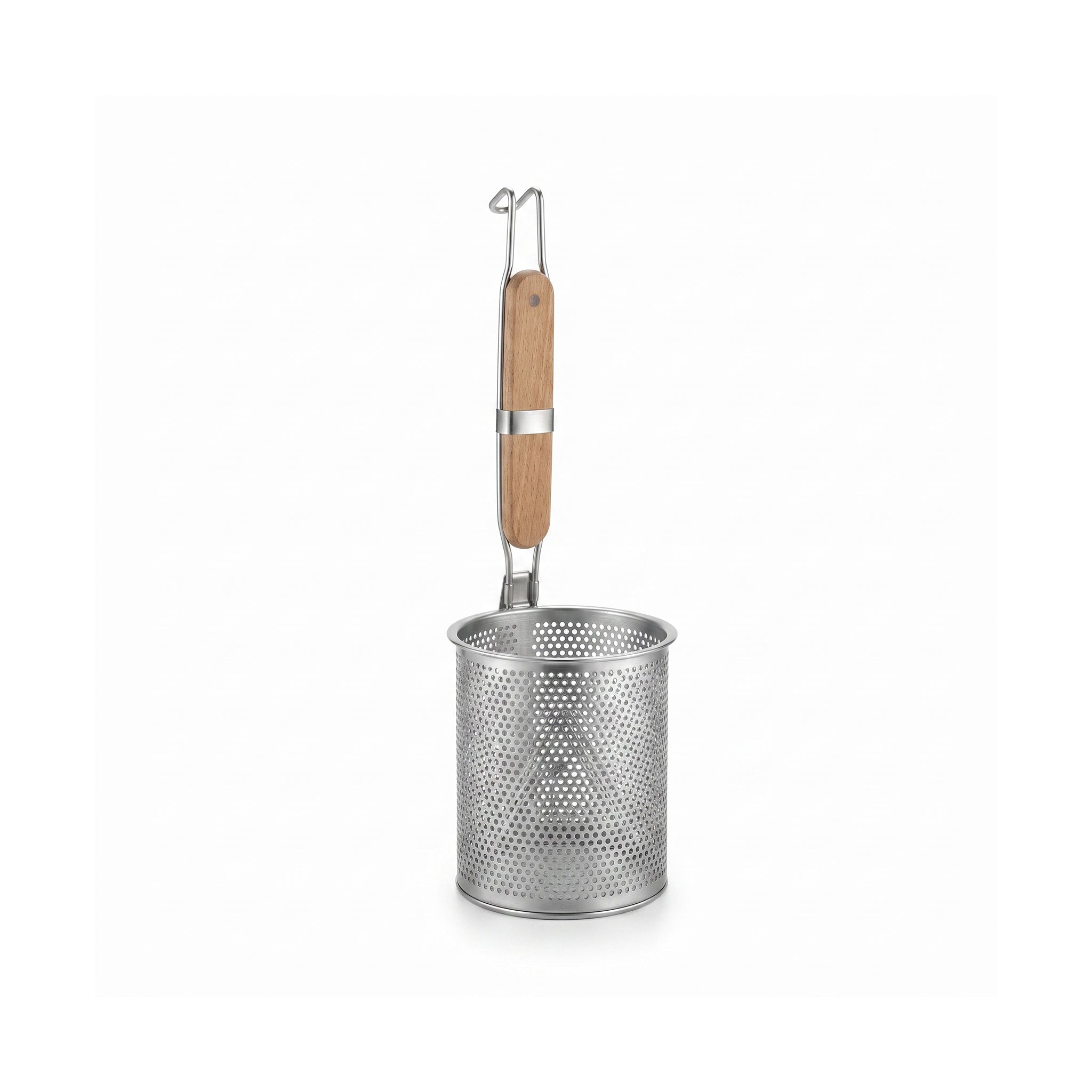 Yanek Stainless Steel Frying Mesh Baskets With Wooden Ladle