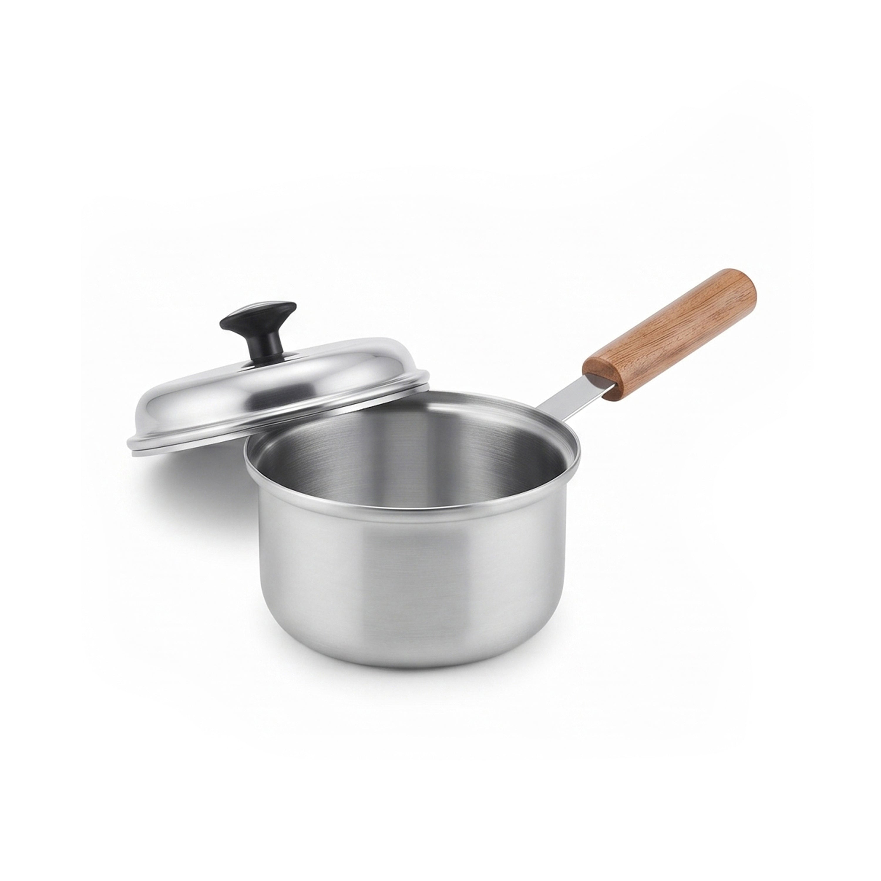 R/S Stainless Steel Sauce Pans With Wooden Handle