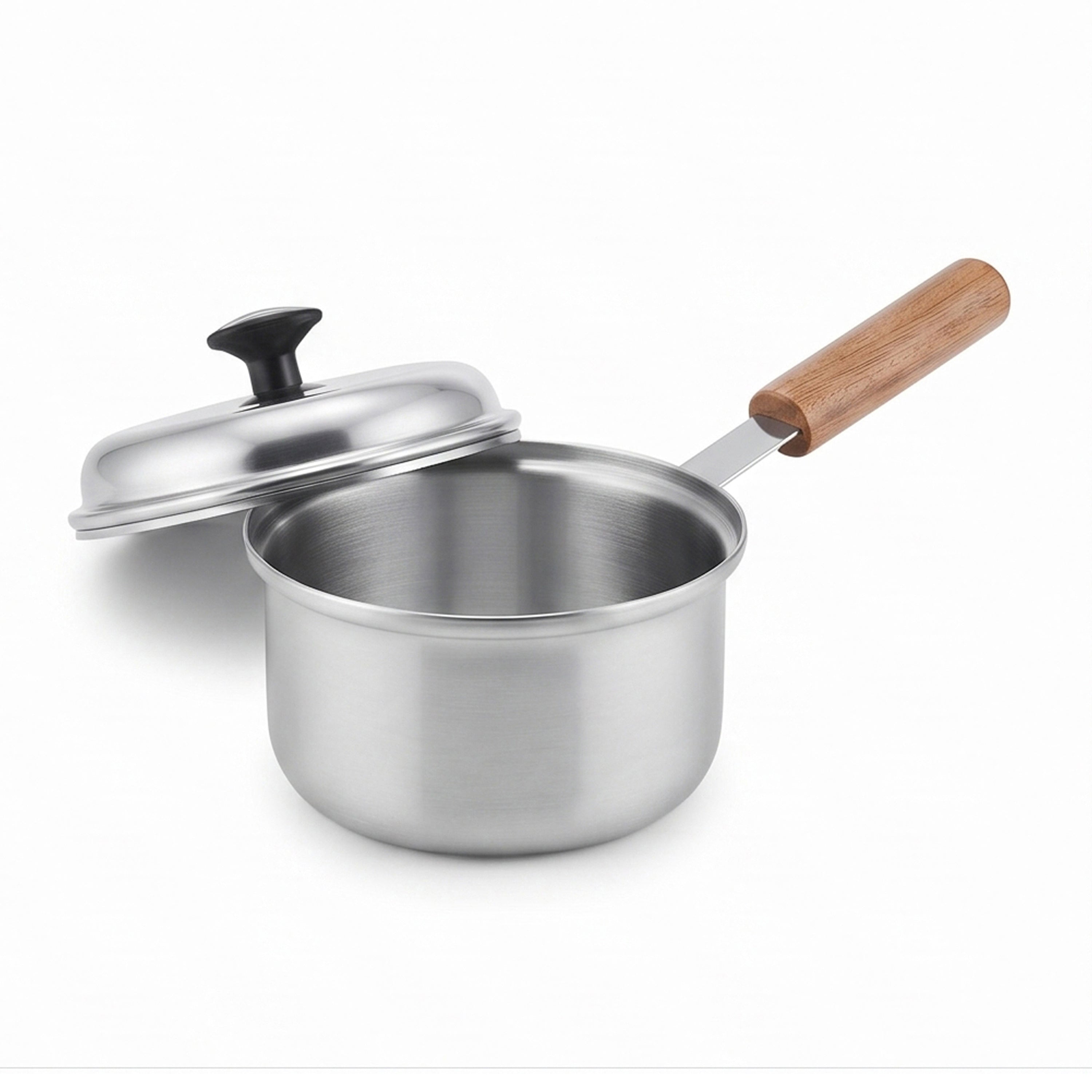 R/S Stainless Steel Sauce Pans With Wooden Handle