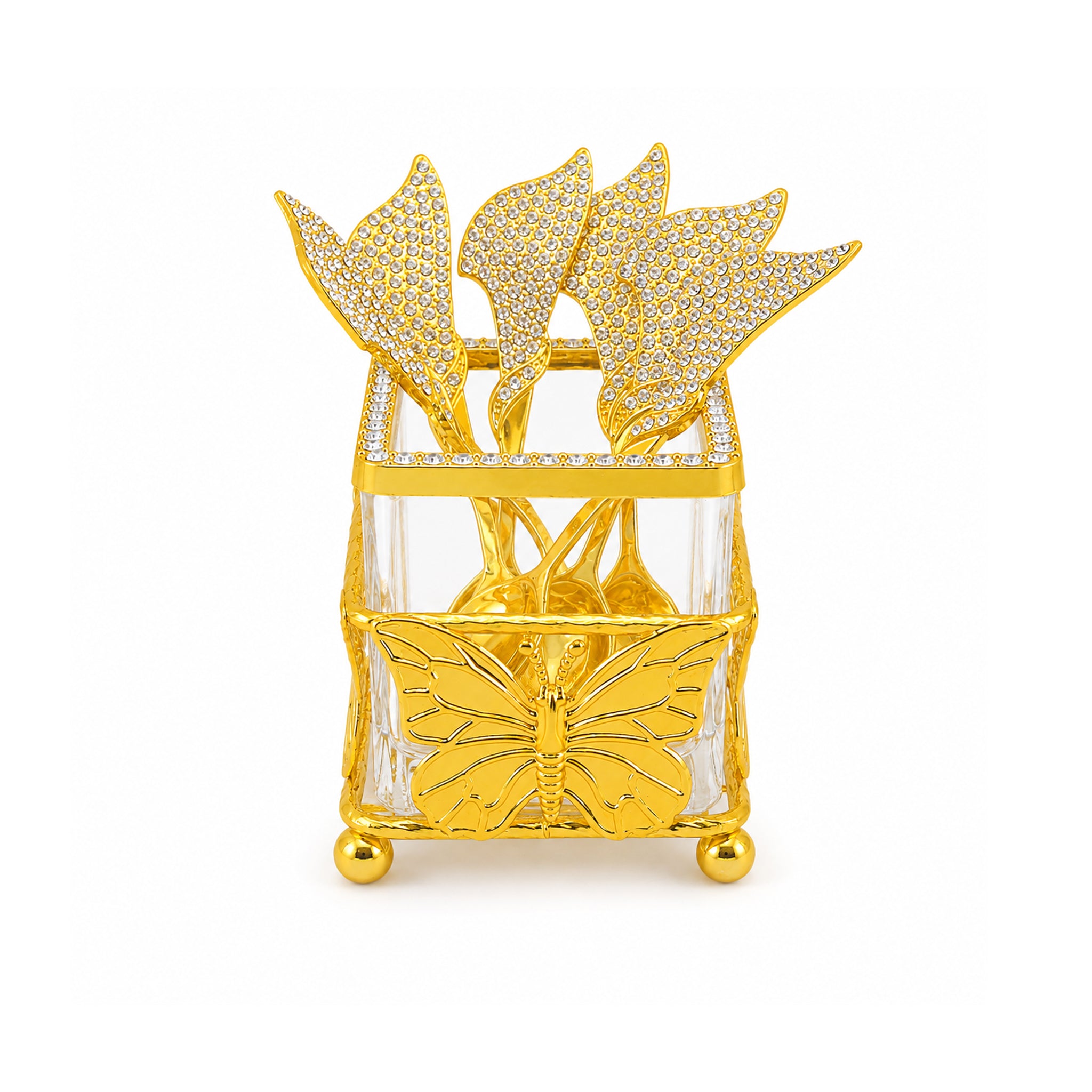 Fancy 6-Piece Metal Golden Tea Spoons Sets