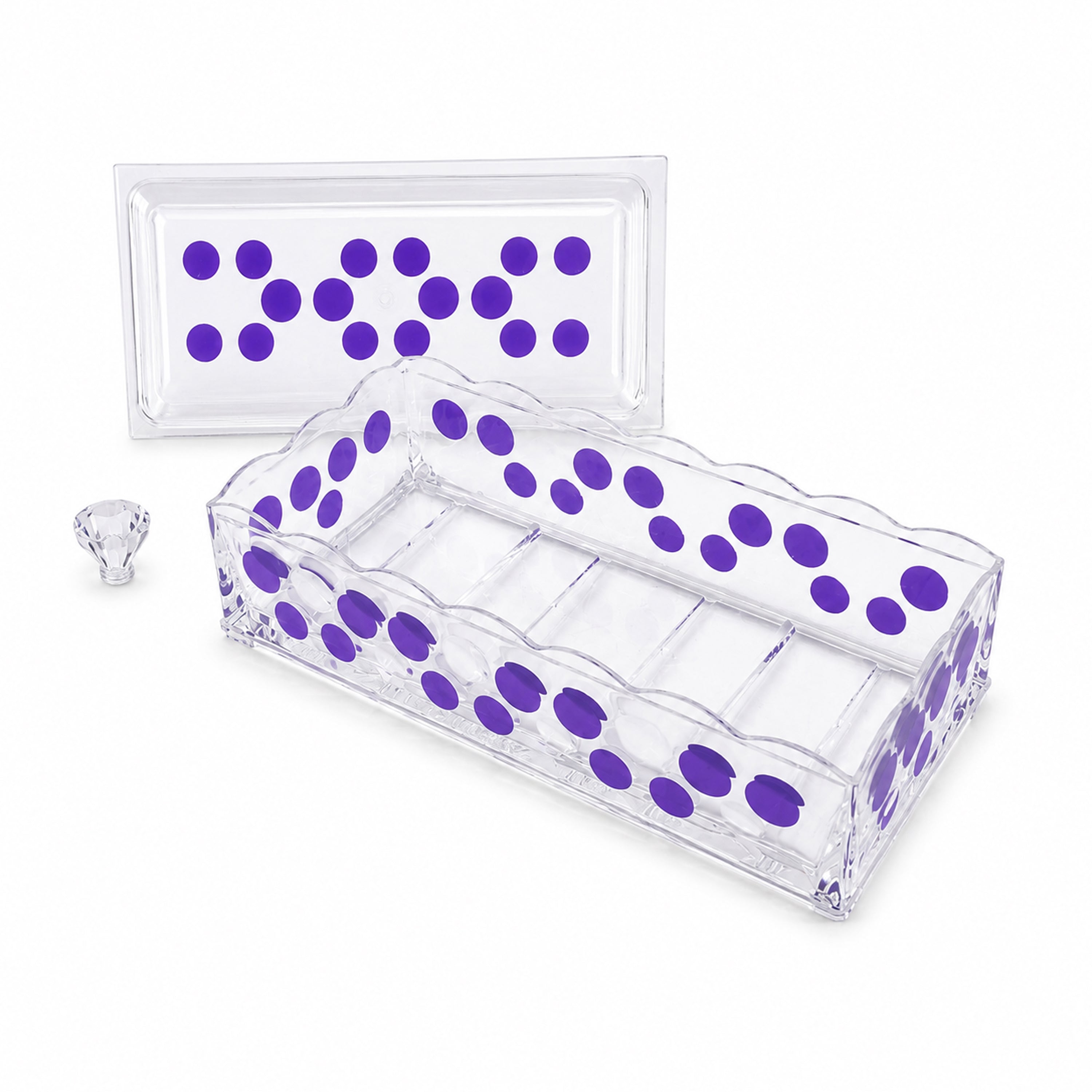 Acryl 2-Portion Acrylic Rectangular Cutlery Storage Box