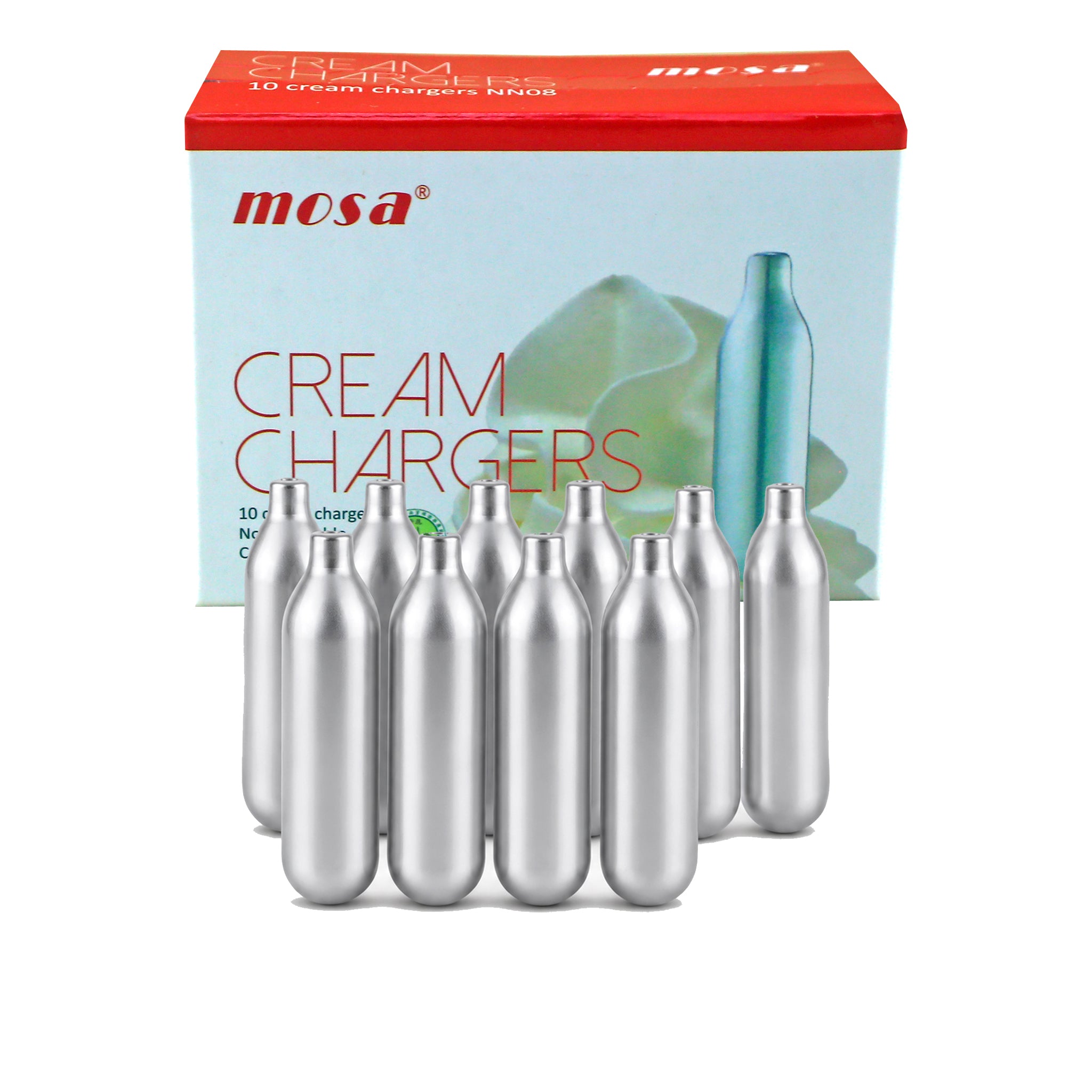 Mosa 10-Piece Silver Cream Charger