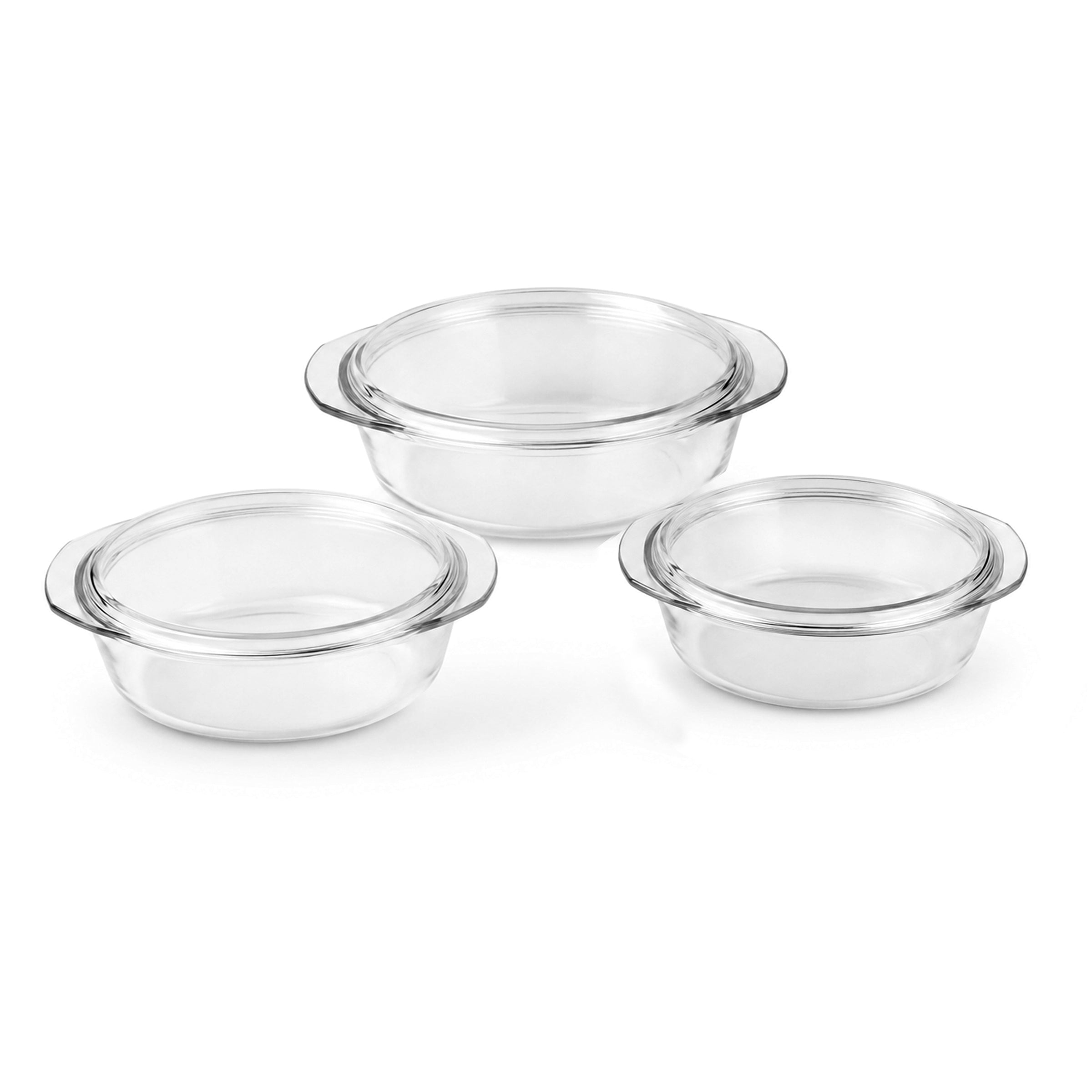 Flora 3-piece Glass Casserole Dish Set
