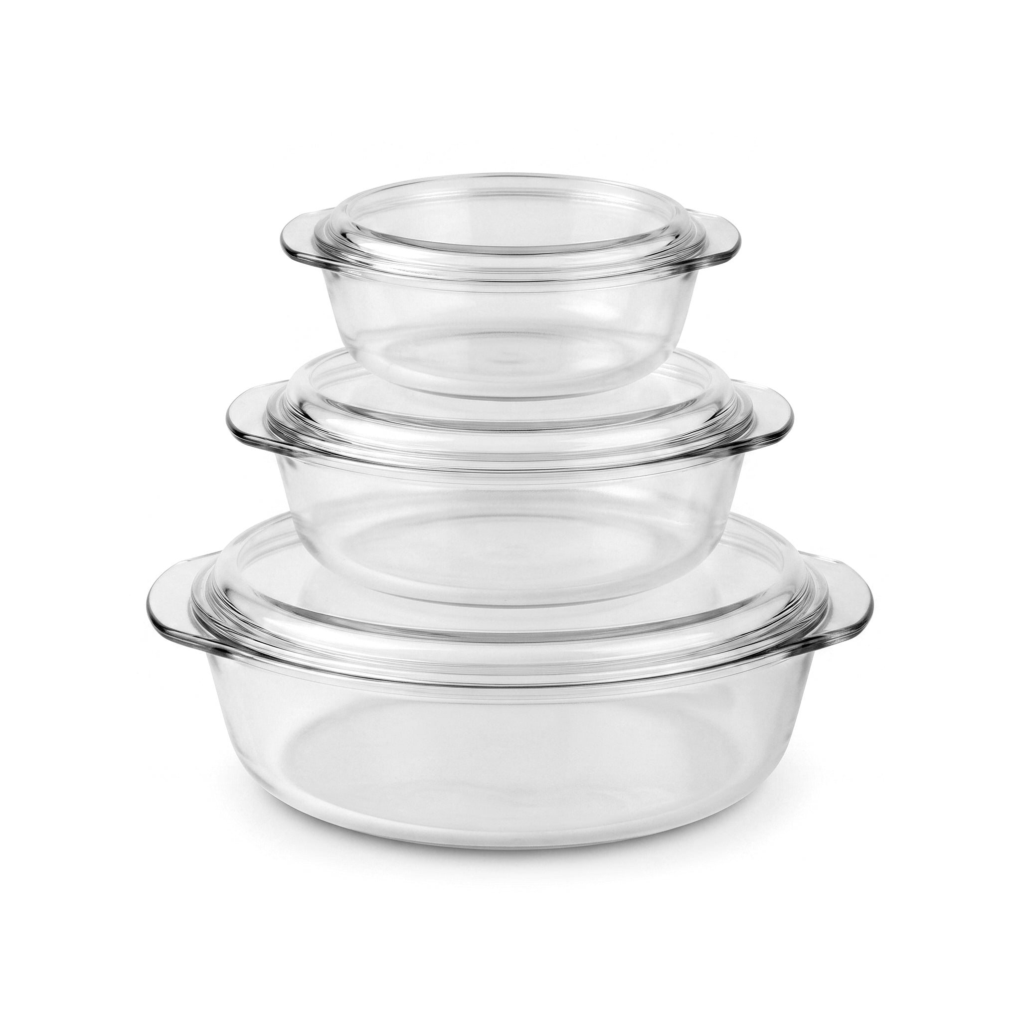 Flora 3-piece Glass Casserole Dish Set