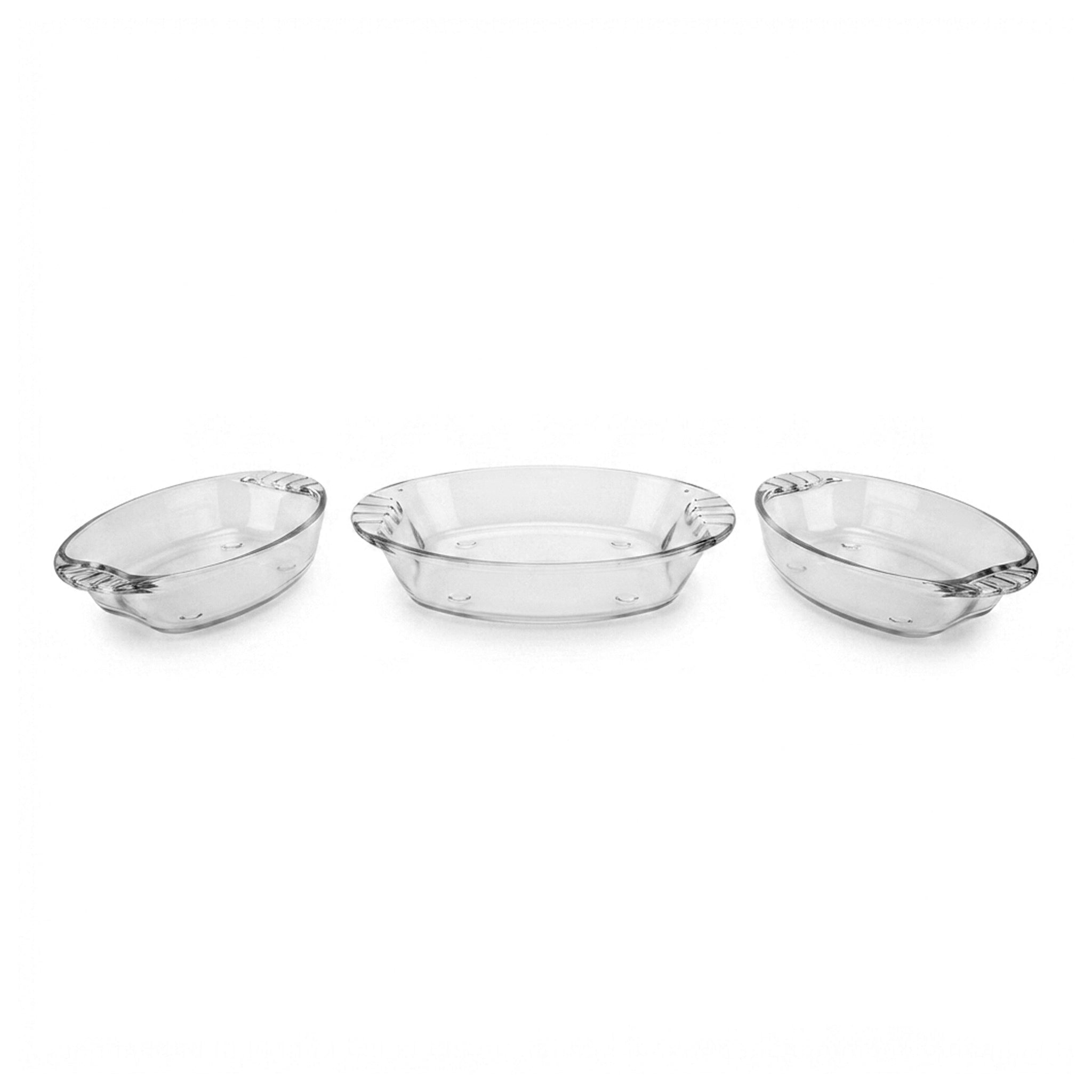 Noritazeh Primex 3-Pieces Glass Oval Dishes