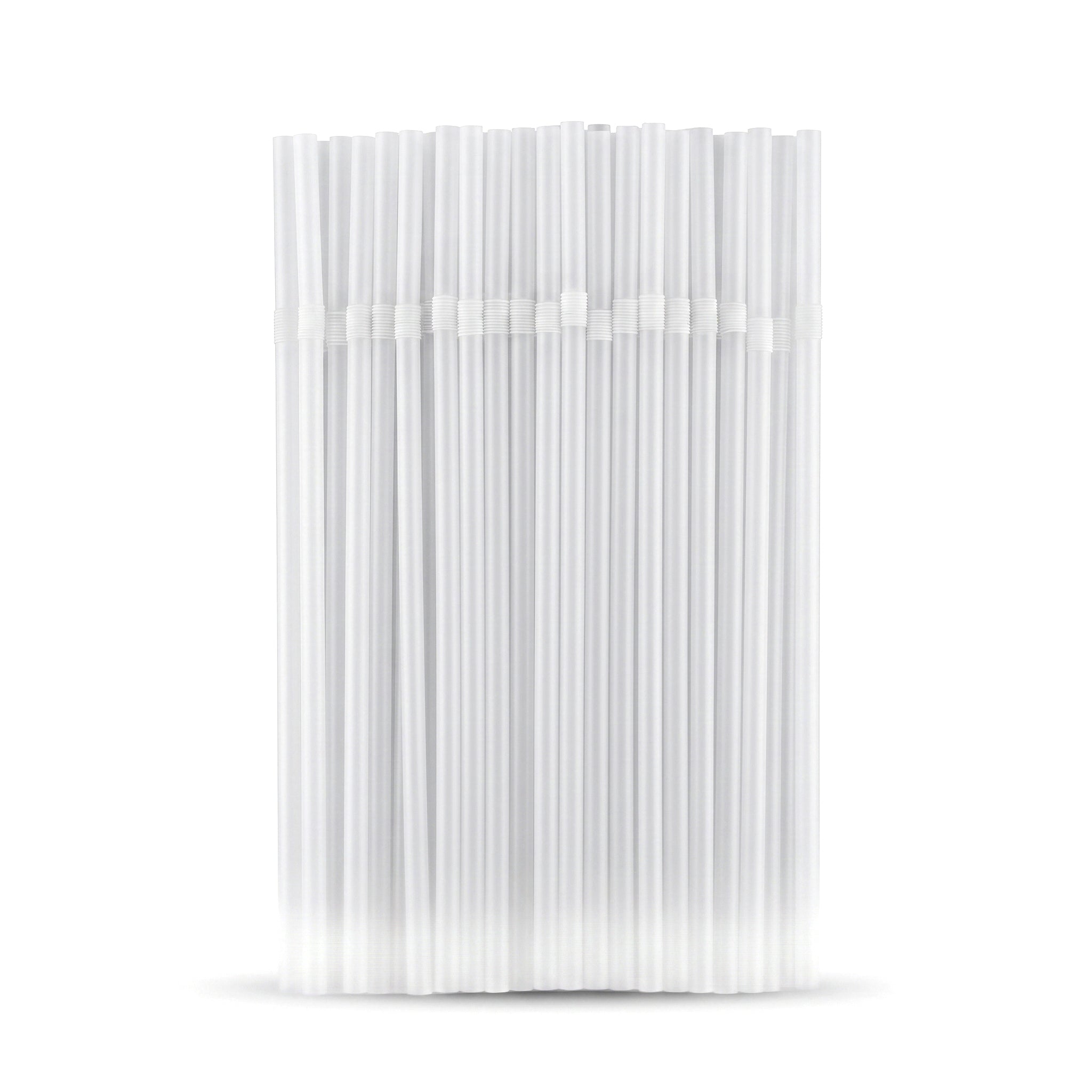 Artistic 100-Pieces 6 mm Plastic White Straws Pack
