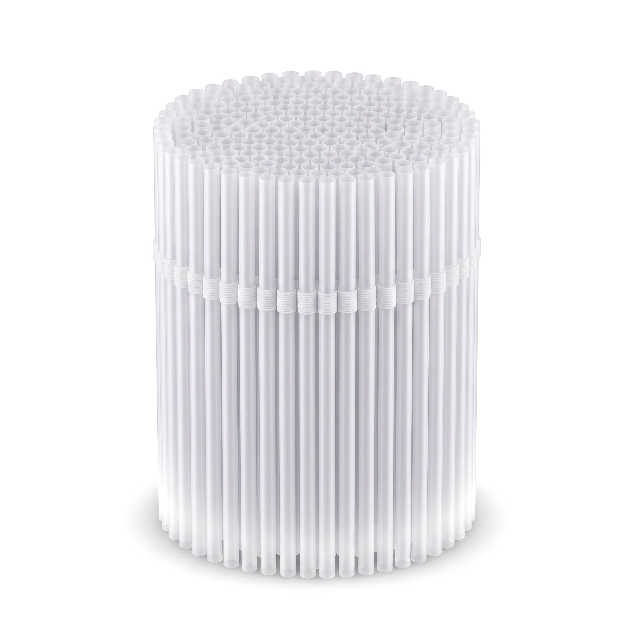 Artistic 100-Pieces 6 mm Plastic White Straws Pack