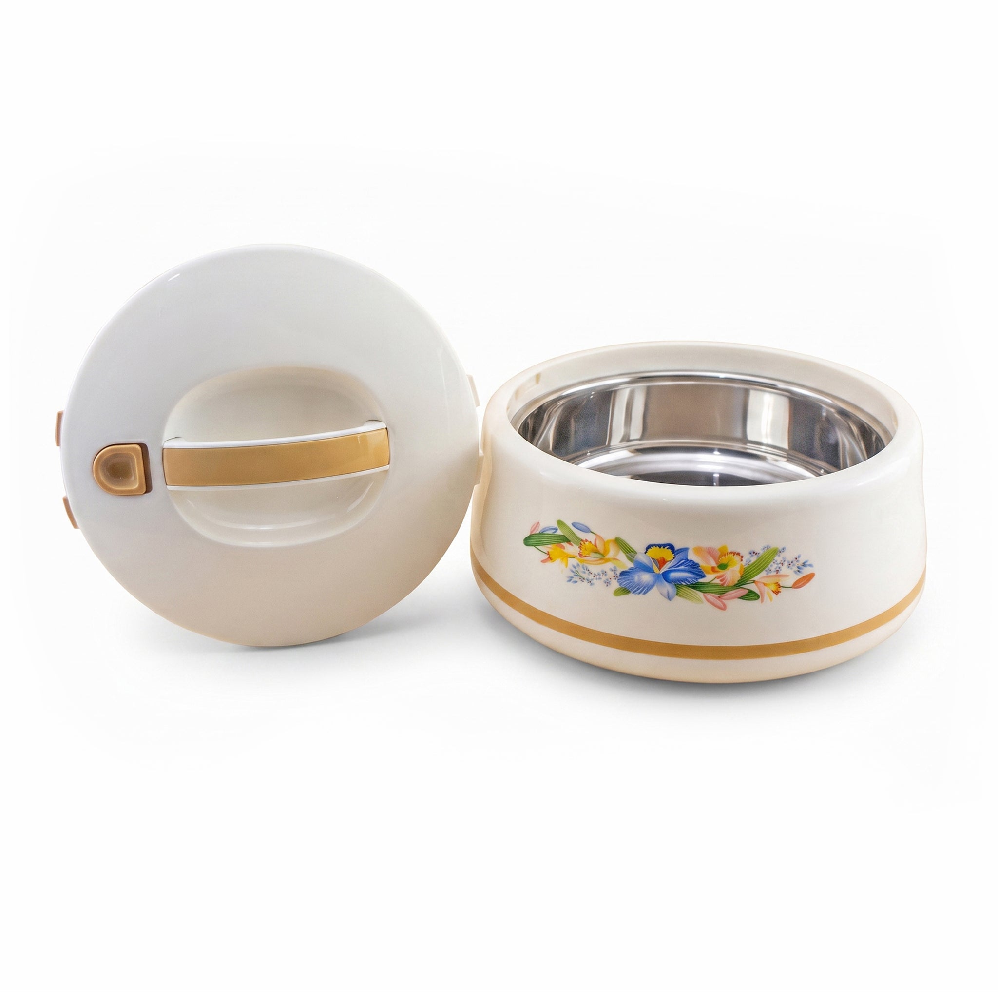 Rolex Off-White Plastic Food Warmer With Stainless Steel Bowl
