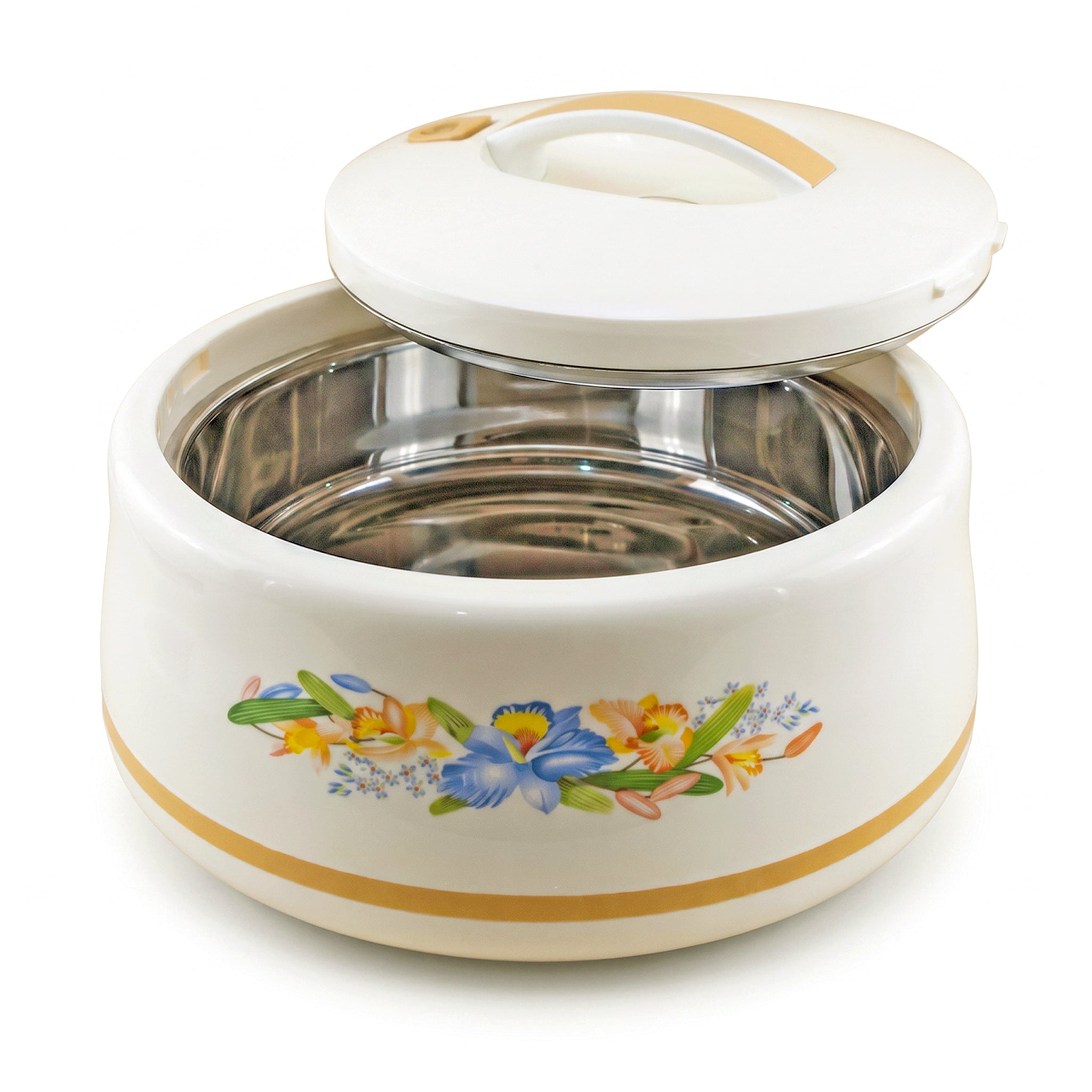 Rolex Off-White Plastic Food Warmer With Stainless Steel Bowl