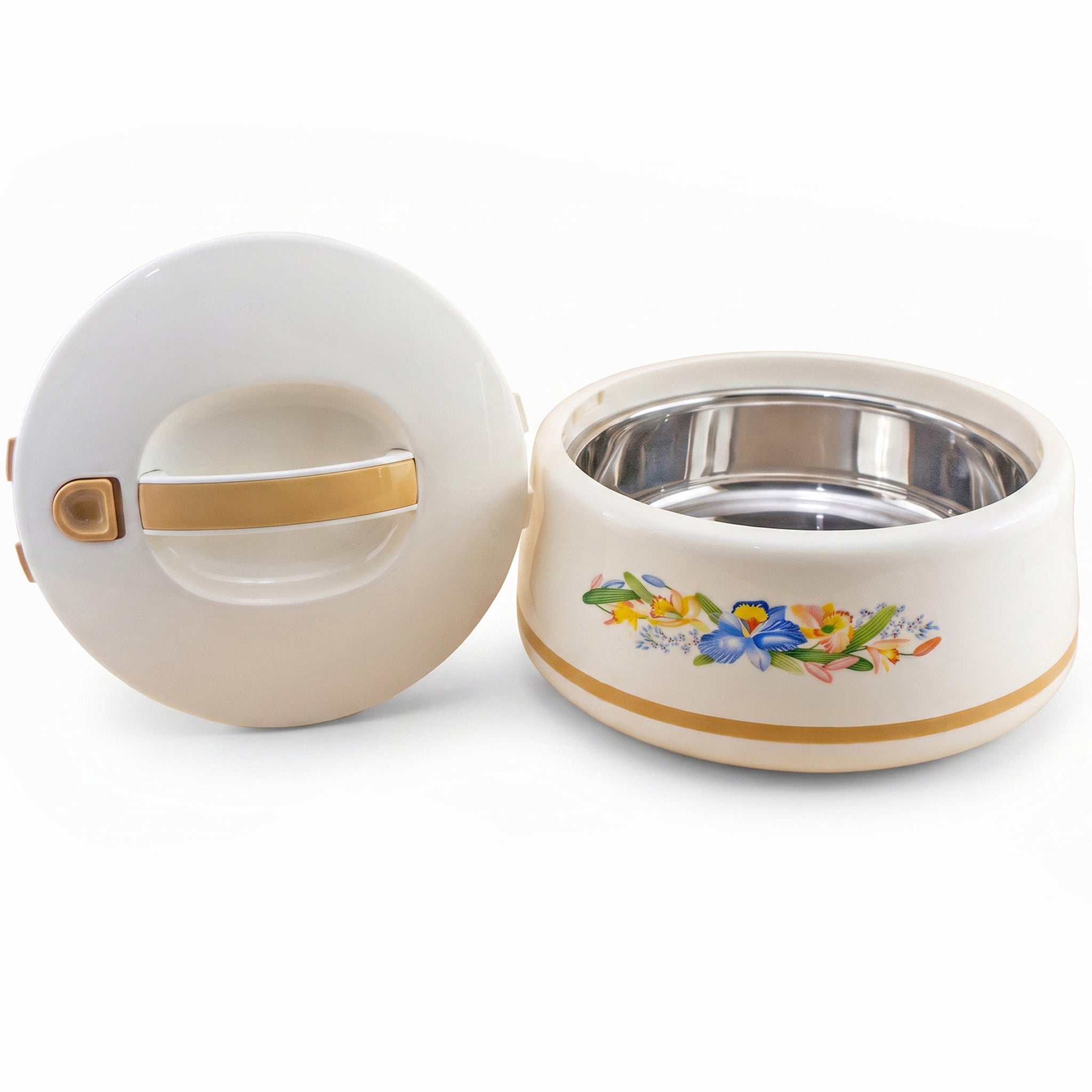 Rolex Off-White Plastic Food Warmer With Stainless Steel Bowl