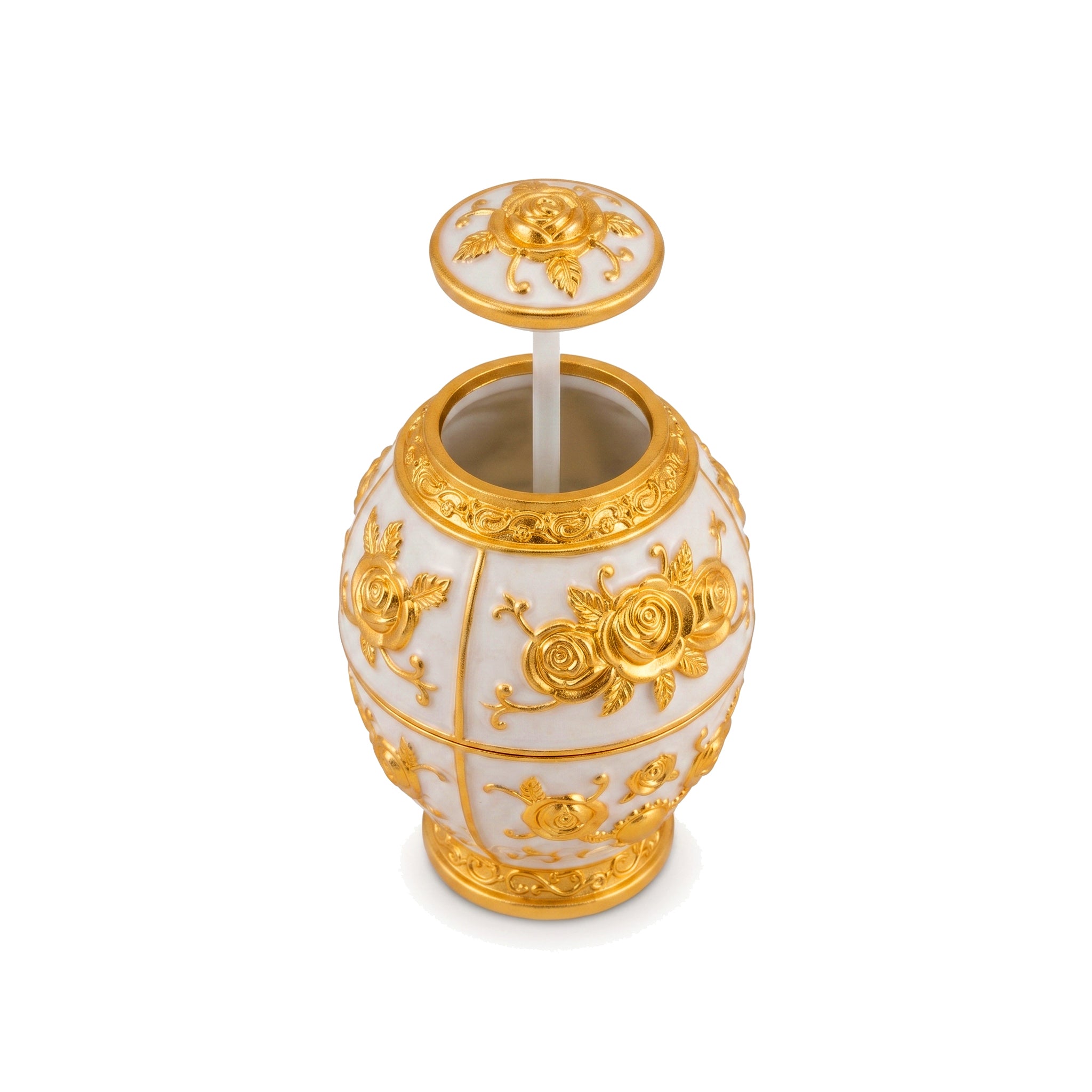 Fancy Metal Round Golden & Silver Toothpick Holder