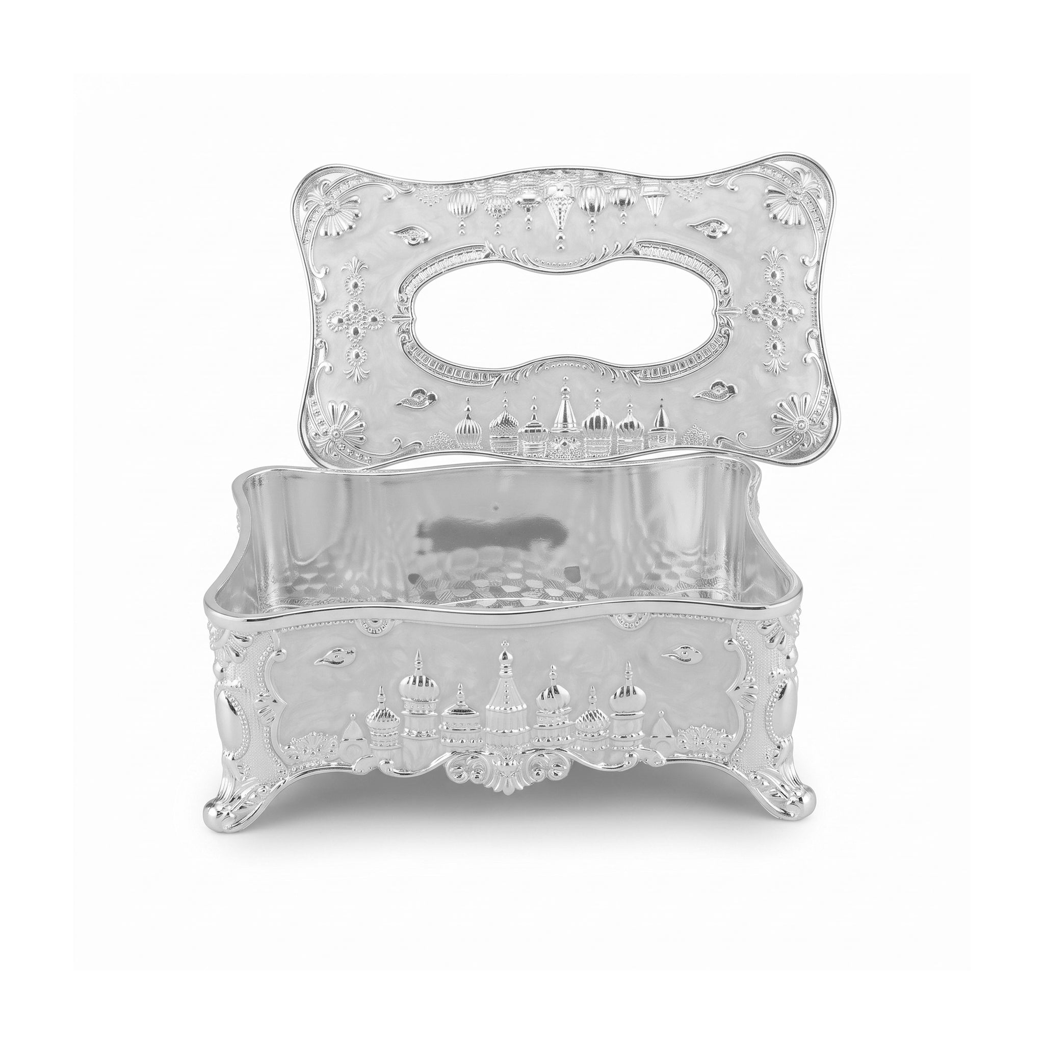 Fancy Silver Palace Design Decorative Tissue Box Holder