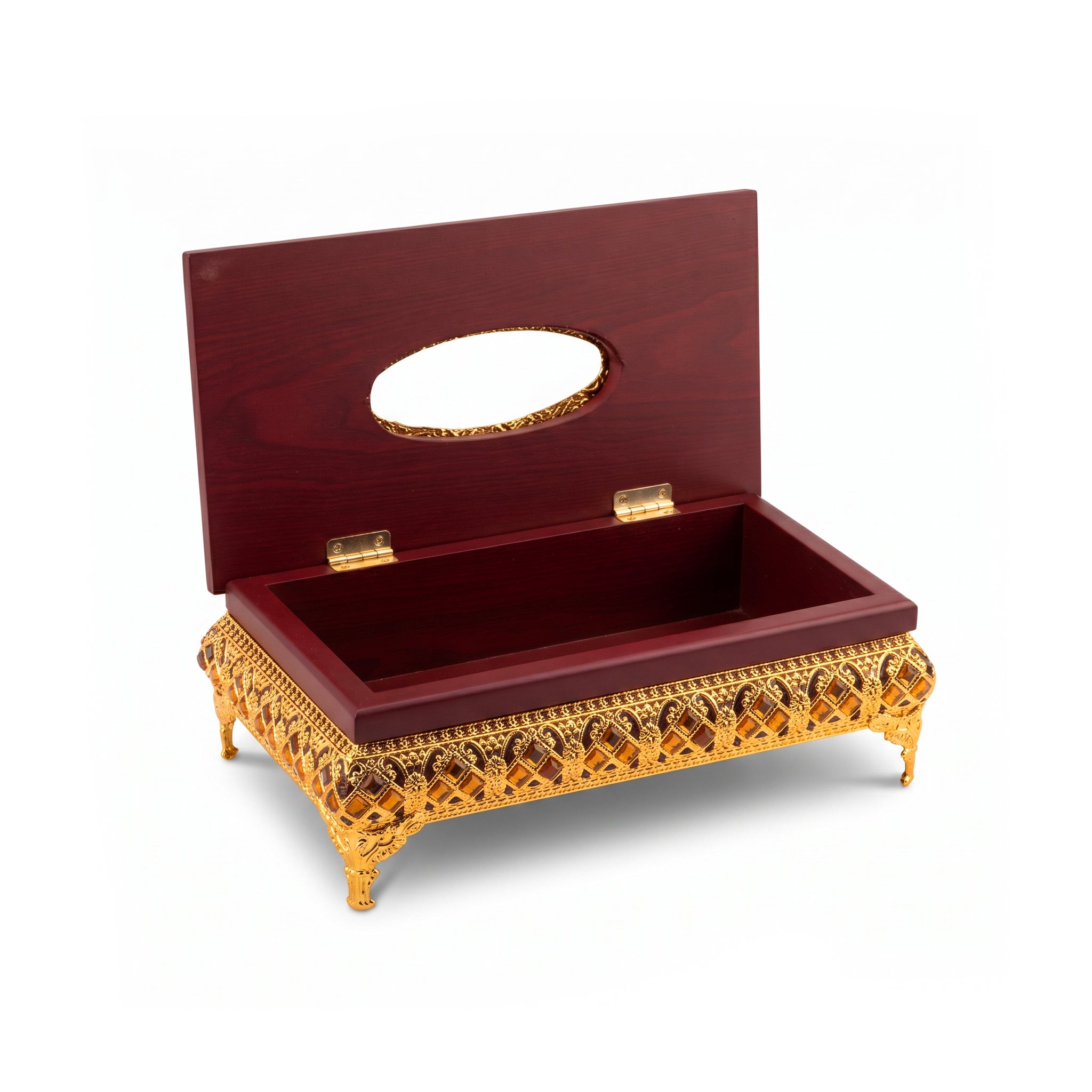 Fancy Luxury Wooden & Gold Tissue Box Holder