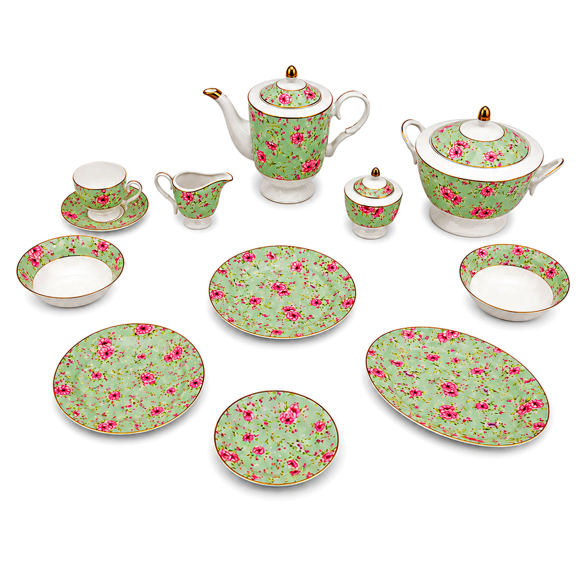 Royal 61-Pieces 8-Serving Bonne China Dinner Sets FY-Series