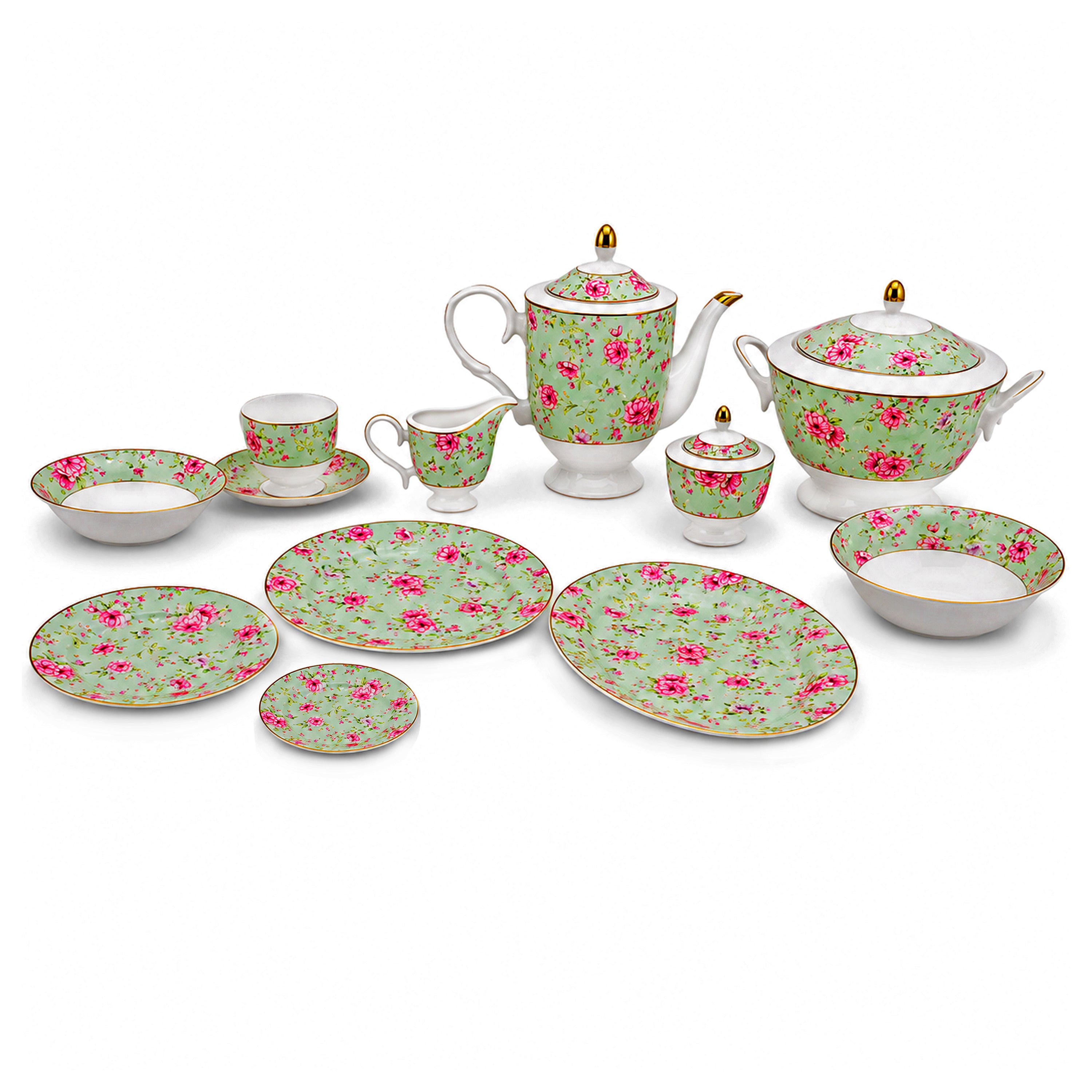 Royal 61-Pieces 8-Serving Bonne China Dinner Sets FY-Series