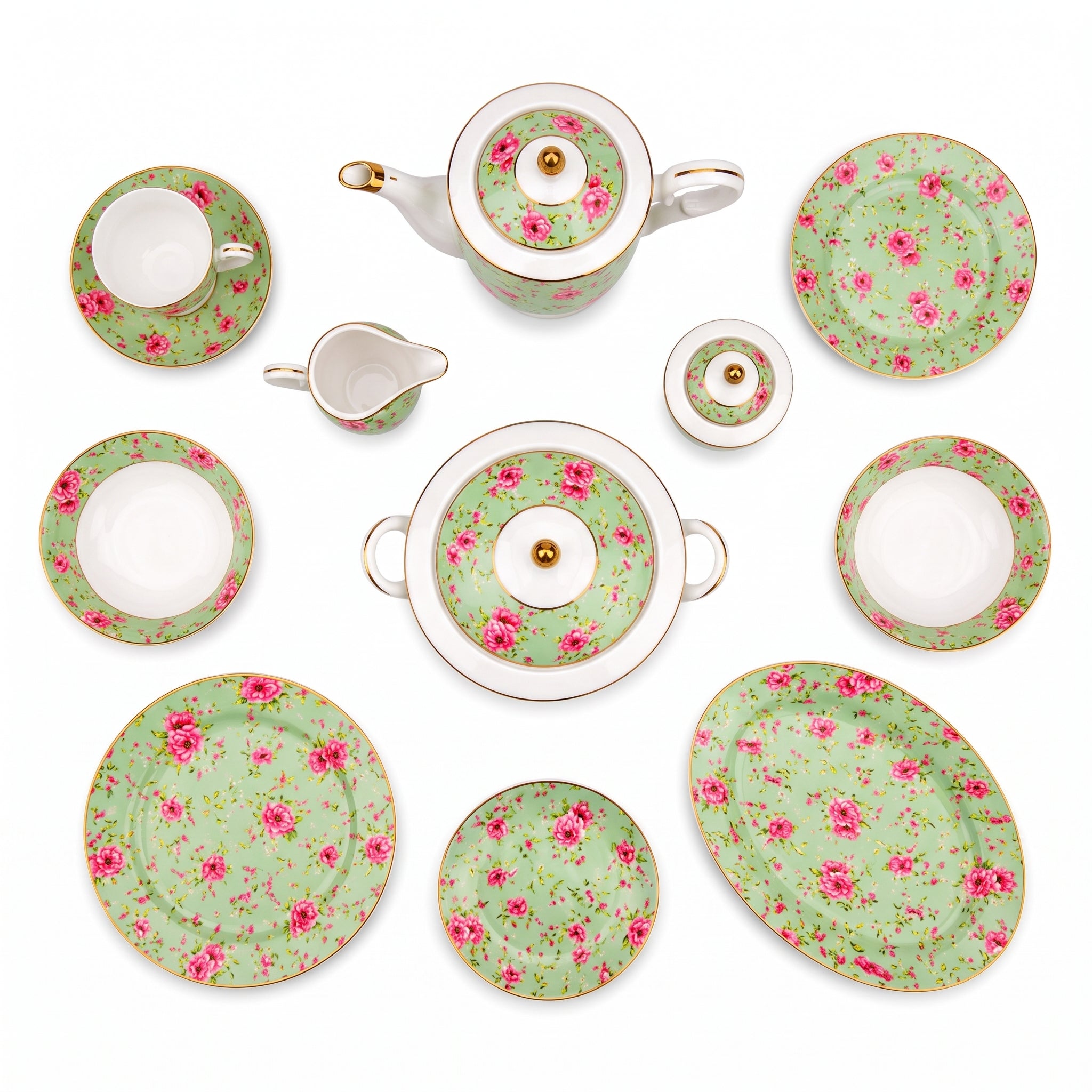 Royal 61-Pieces 8-Serving Bonne China Dinner Sets FY-Series