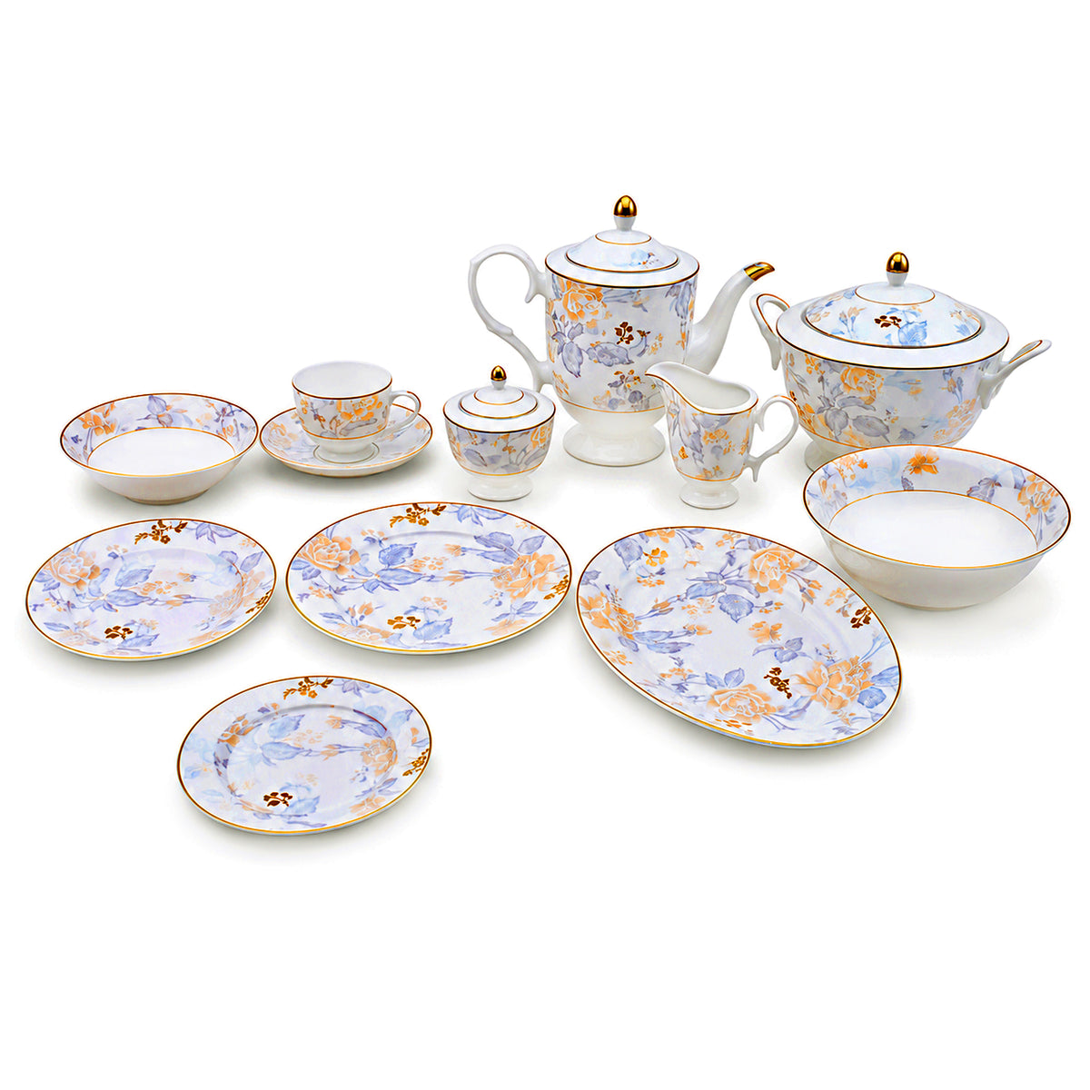 Royal 61-Pieces 8-Serving Bonne China Dinner Sets FY-Series