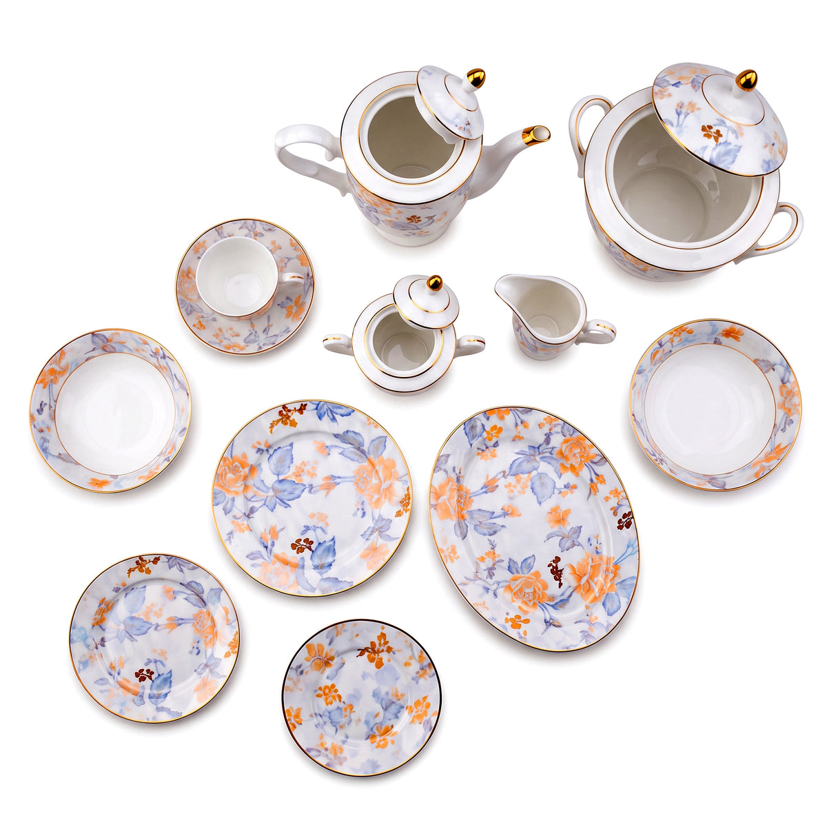 Royal 61-Pieces 8-Serving Bonne China Dinner Sets FY-Series