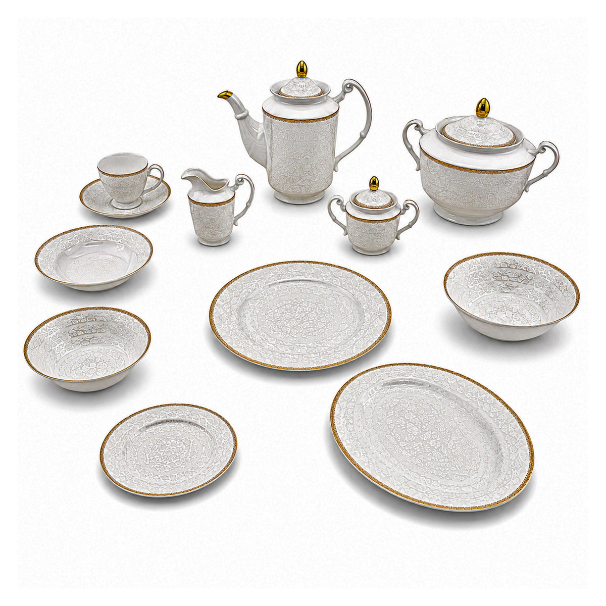 Royal 61-Pieces 8-Serving New Bone Dinner Set SN-Series Kaka Bawa Sons