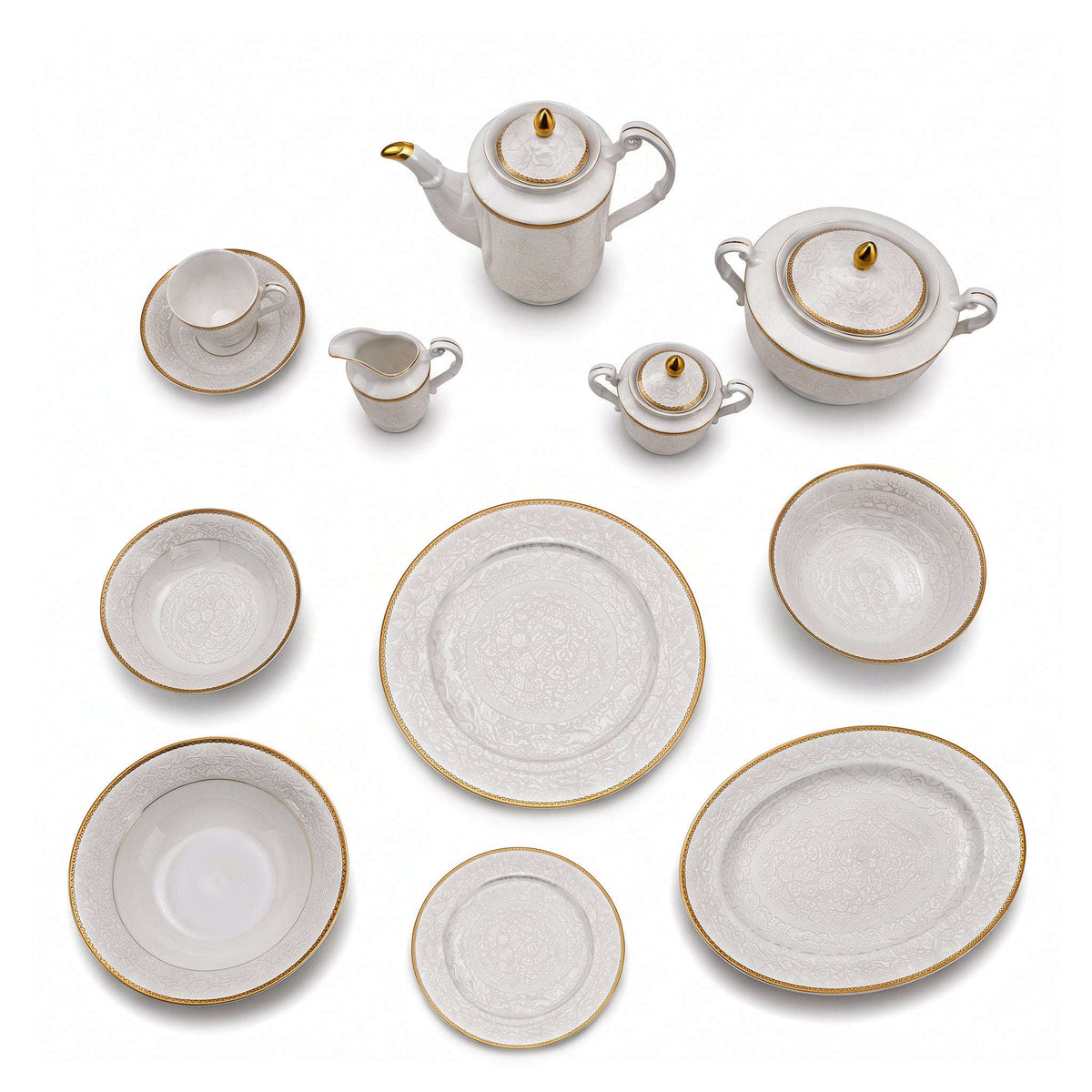 Royal 61-Pieces 8-Serving New Bone Dinner Set SN-Series Kaka Bawa Sons