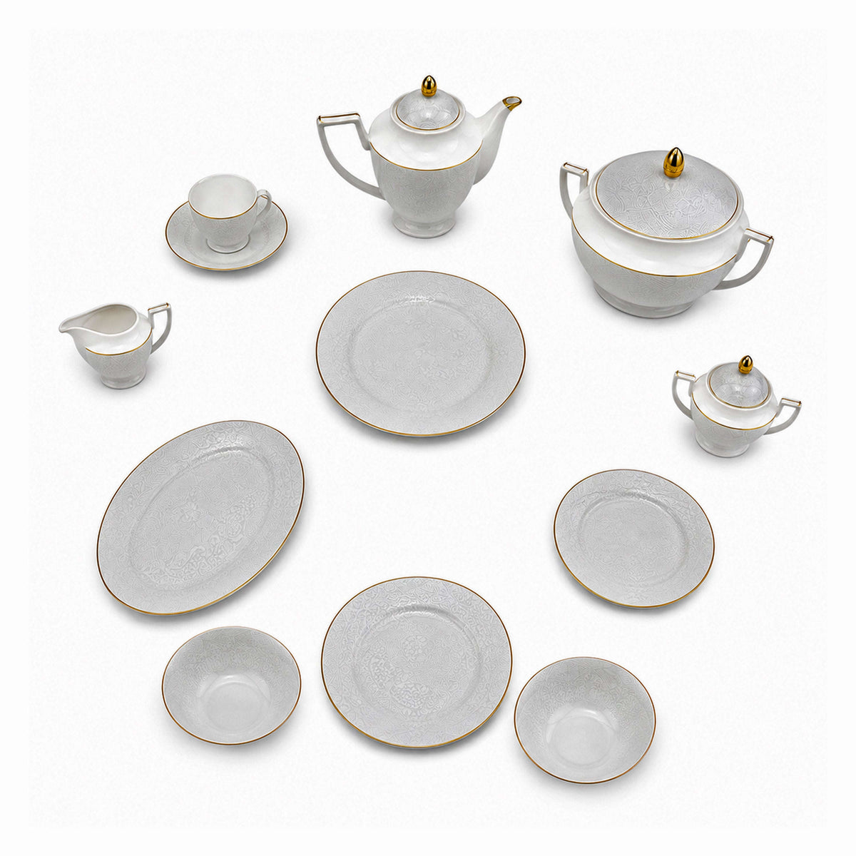 Royal 61-Pieces 8-Serving New Bone Dinner Set SN-Series Kaka Bawa Sons