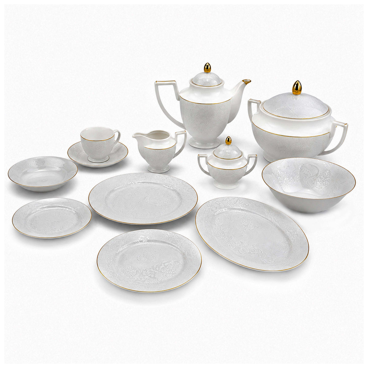 Royal 61-Pieces 8-Serving New Bone Dinner Set SN-Series Kaka Bawa Sons