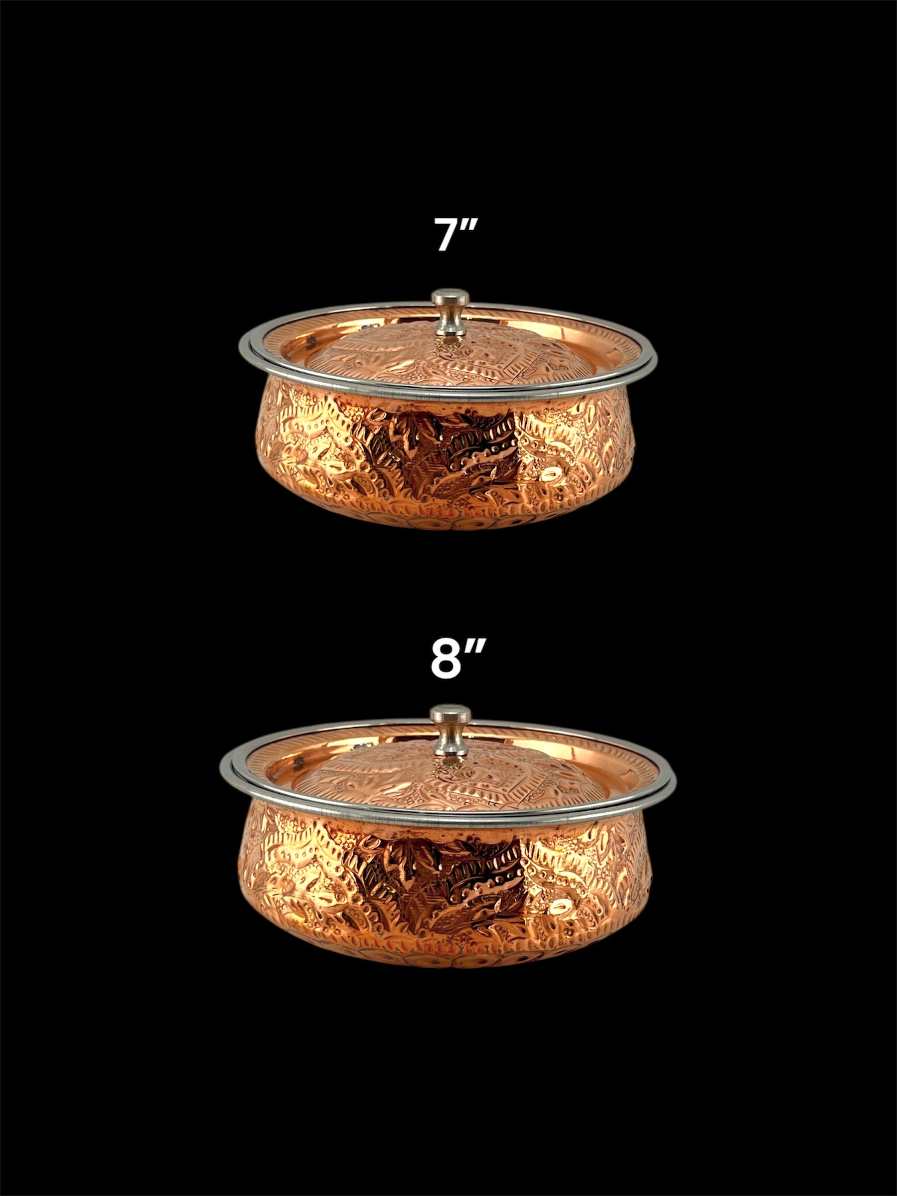Copper Naqshi Handi For Serving